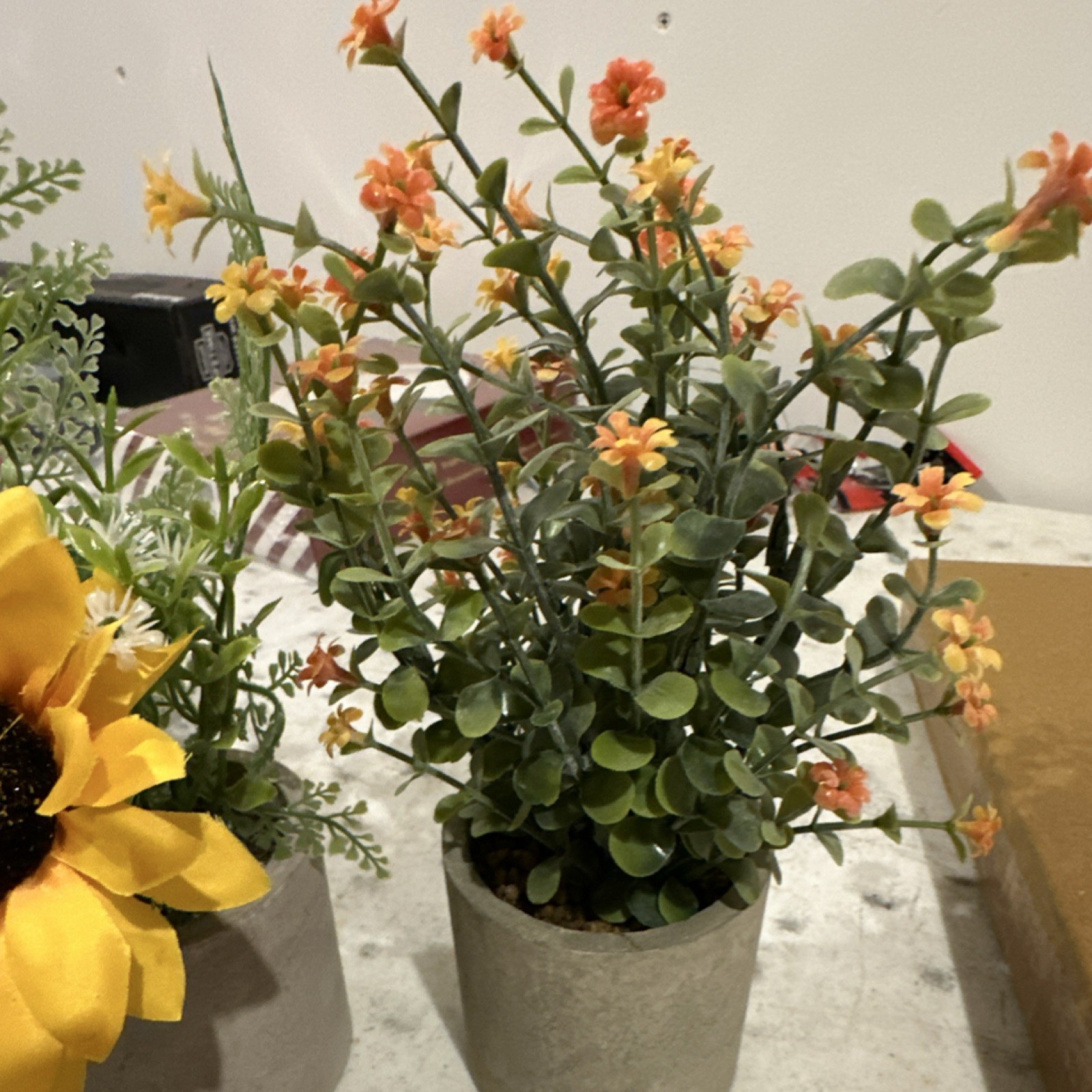 Set Of (21) Artificial Potted Arrangements (4 styles) Multicolor 8 Inch