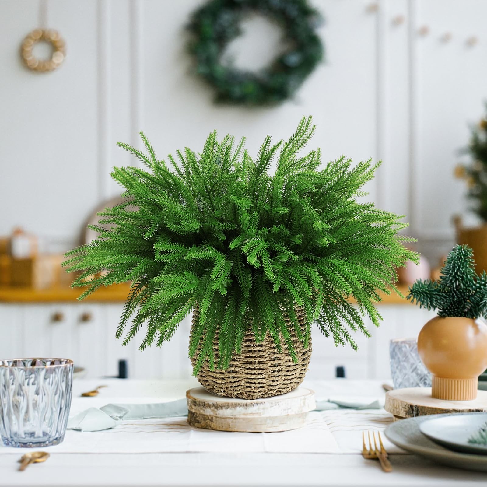 45 Pcs Christmas Decorations, Artificial Greenery Christmas Ornaments Norfolk