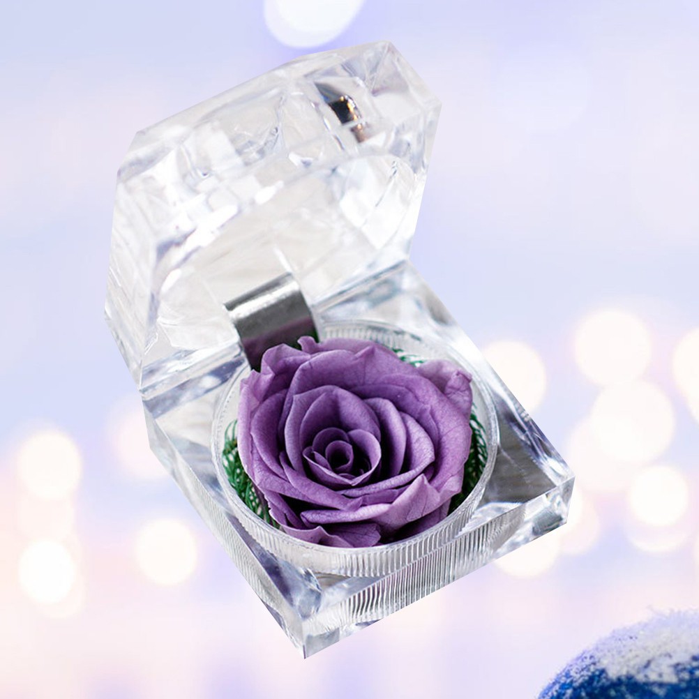 Valentine’s Day Simulation Flower Preserved Material Rose with White