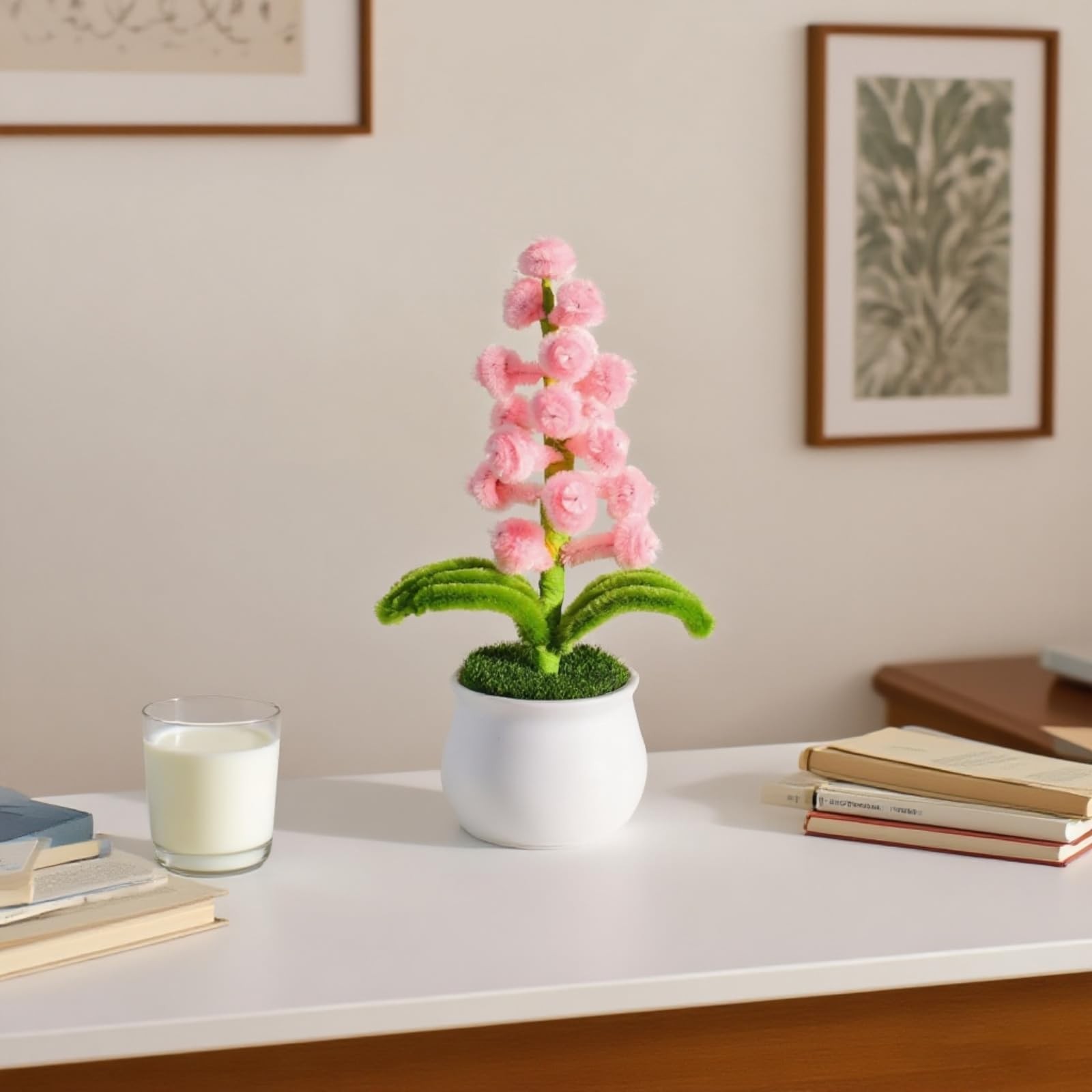 Cute DIY Artificial Flowers Multi-Color Cedar Small Potted Plants Car Decorat…