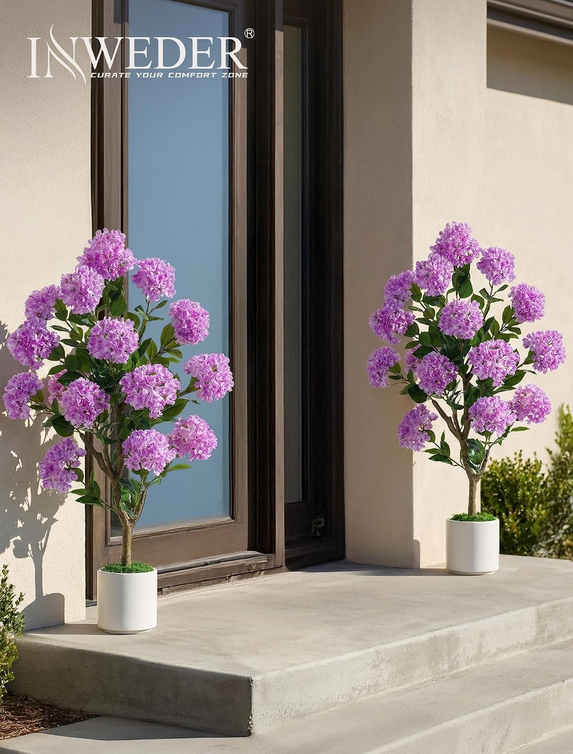 Purple Artificial Crape Myrtle Tree 3.6ft Fake Flower Tree for Porch Decor