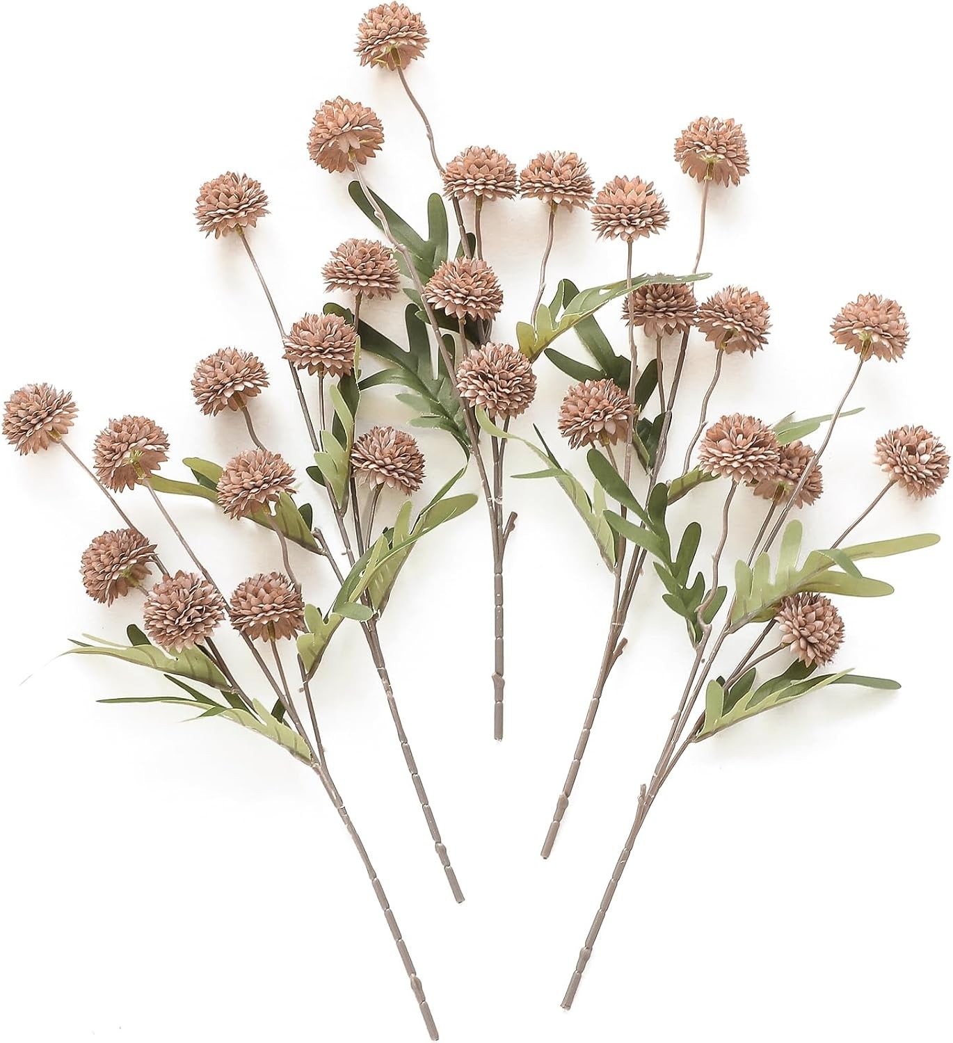 Chic 5pc Faux Silk Chrysanthemums – Lifelike Flowers for Elegant Arrangements