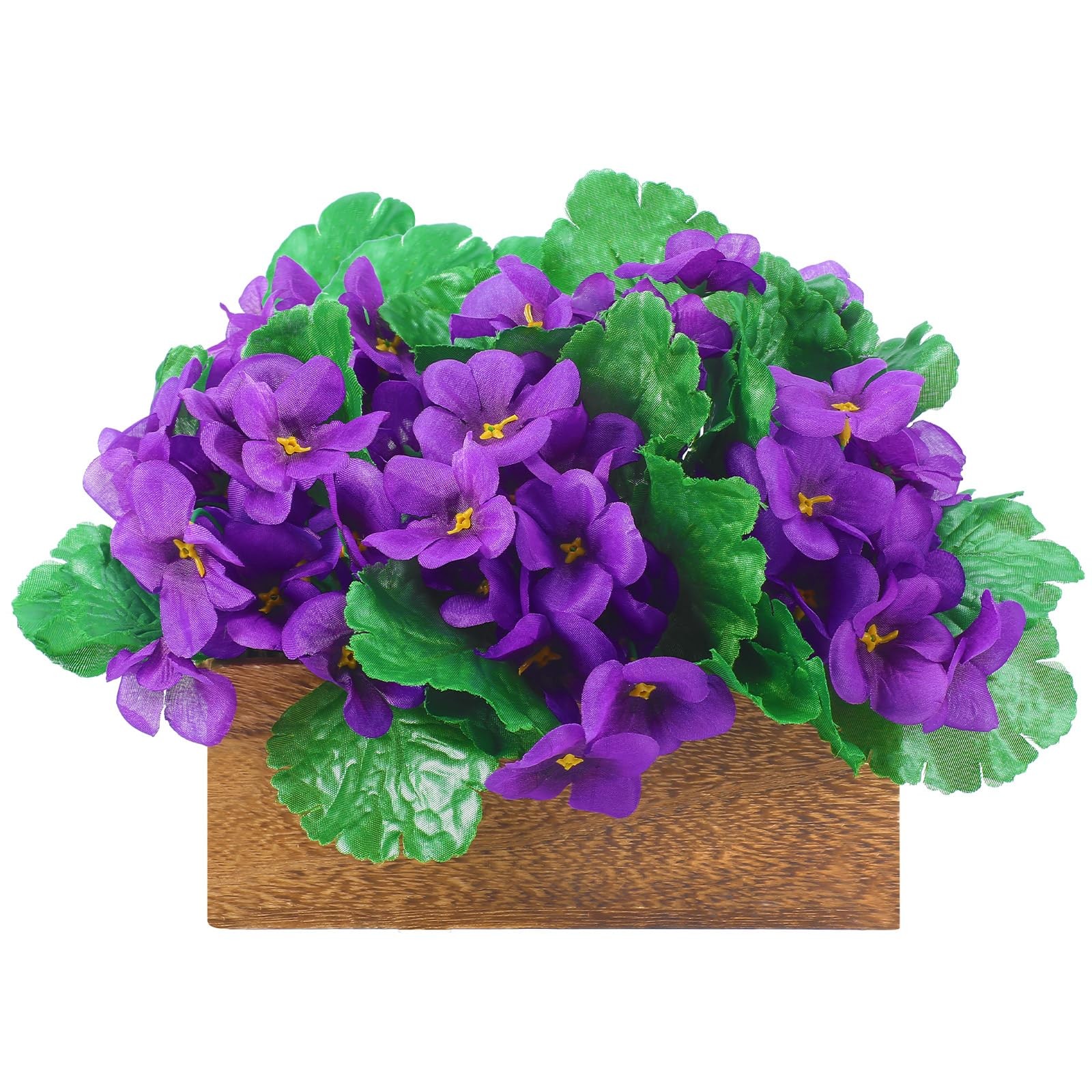6 Pack Purple African Violet Artificial Silk Flower Bushes Individual Artific…