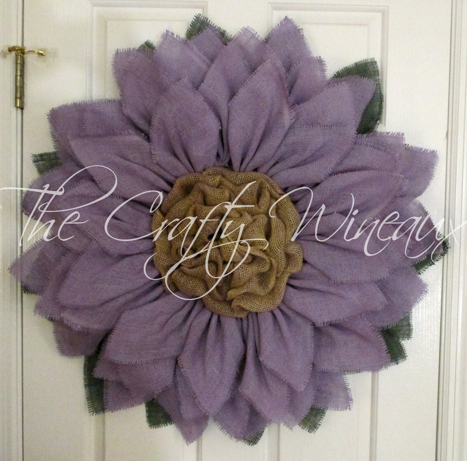 The Crafty Wineaux – Extra Large 30″ Light Violet Burlap Sunflower Wreath