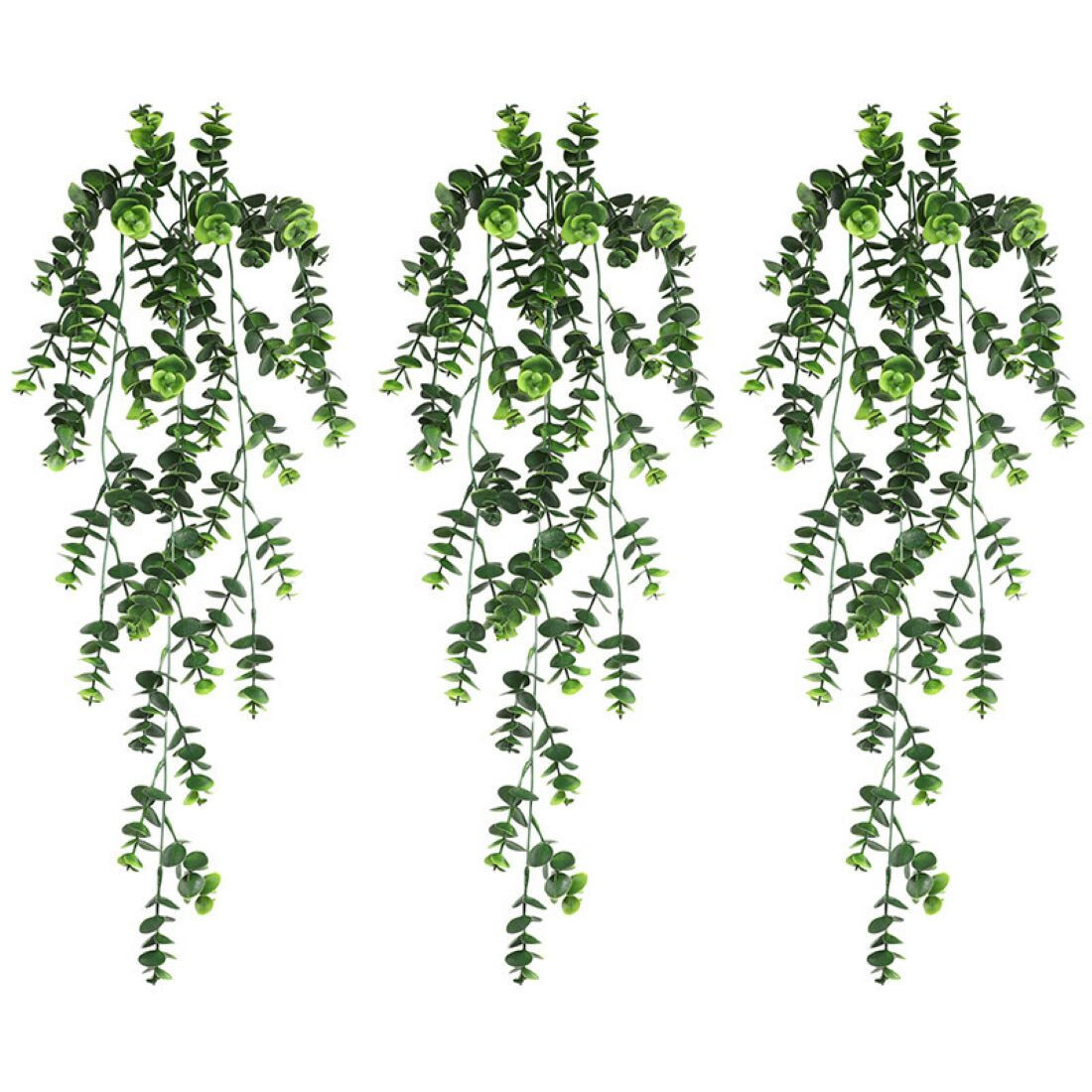 2pcs Fake Hanging Eucalyptus Plant Vine Plant Artificial Ivy Leaves (No Basket)