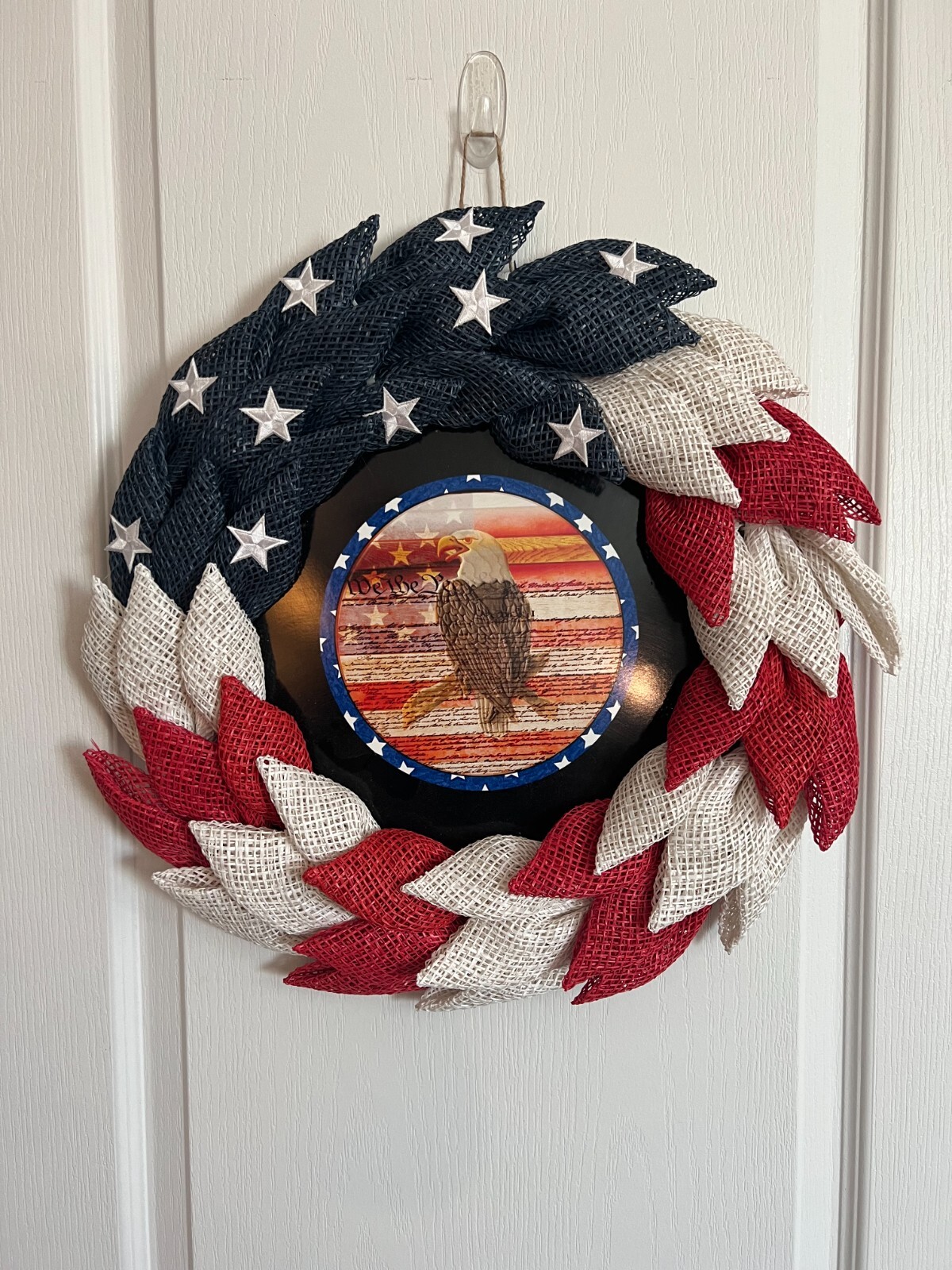 New Handmade American Flag Front Door Wreath Handmade in USA
