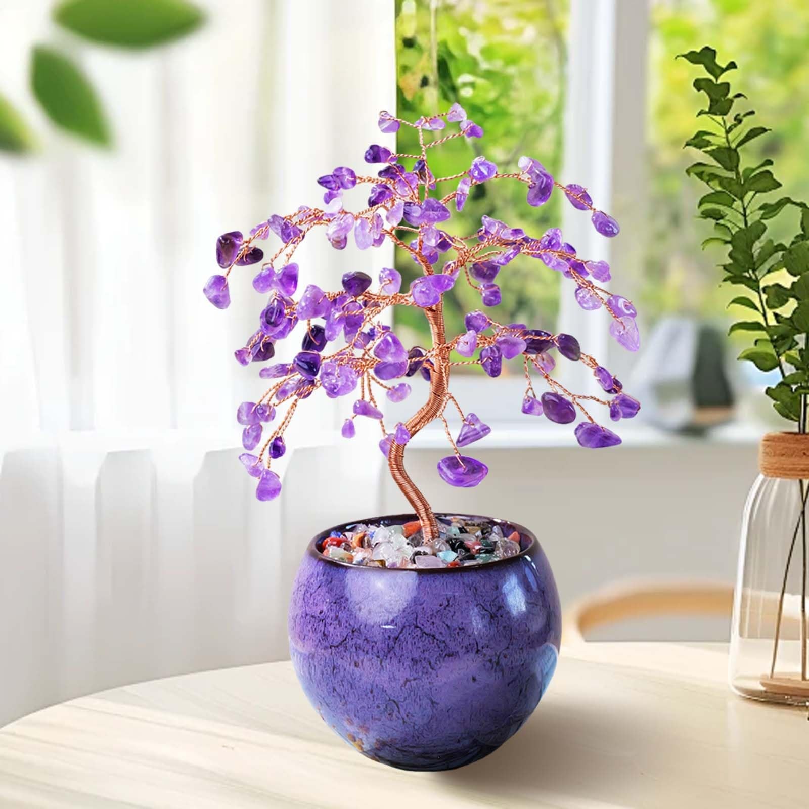 Amethyst Crystal Tree of Life – 8″ Large Natural Chakra Healing Crystal Tree,…