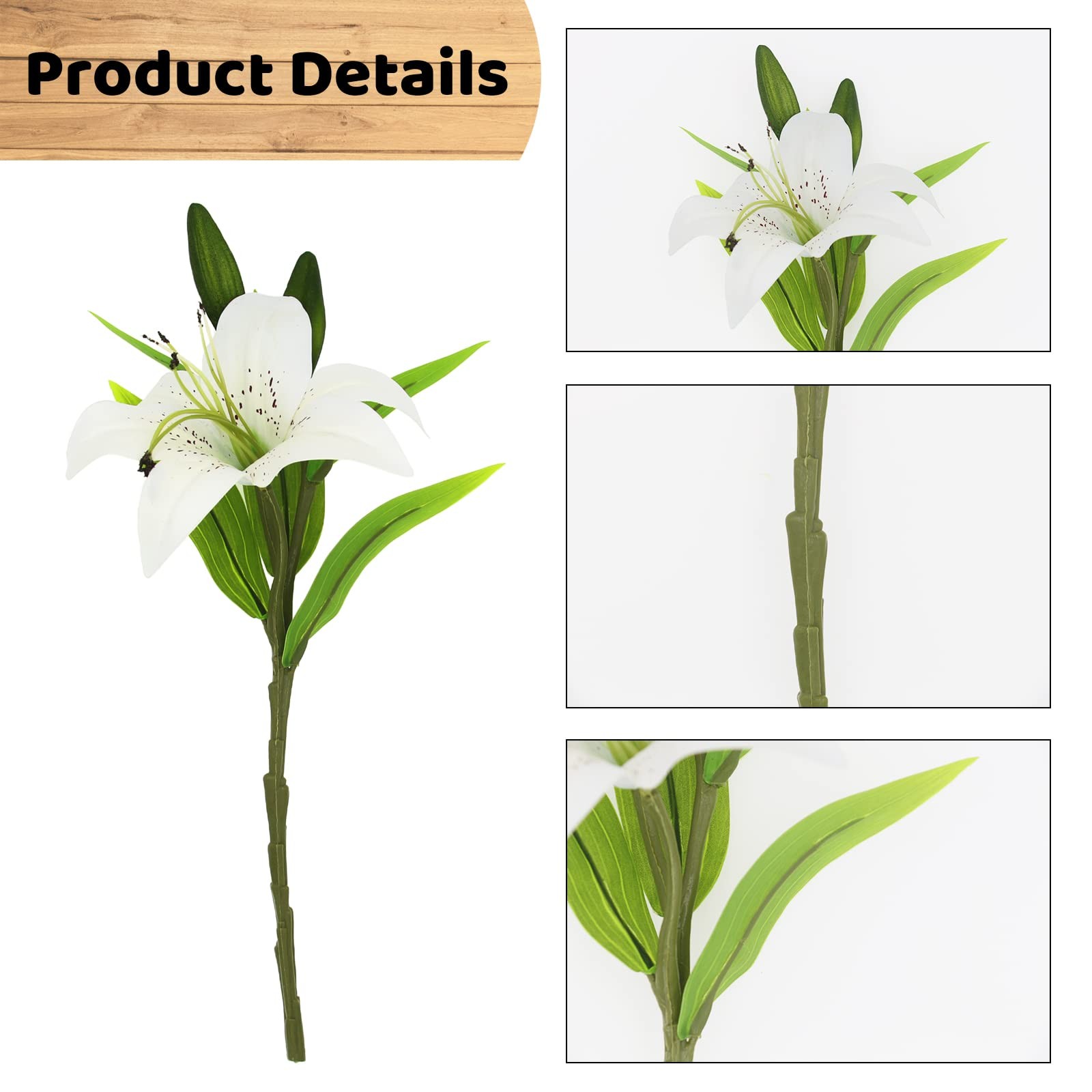 8 Pcs Artificial Tiger Lily Real Touch Easter Lily Fake Spring Flowers for We…