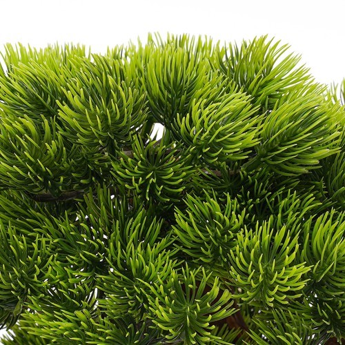 Desktop Artificial Bonsai Pine Tree Decoration Realistic Fake Plant w/ Pebbles