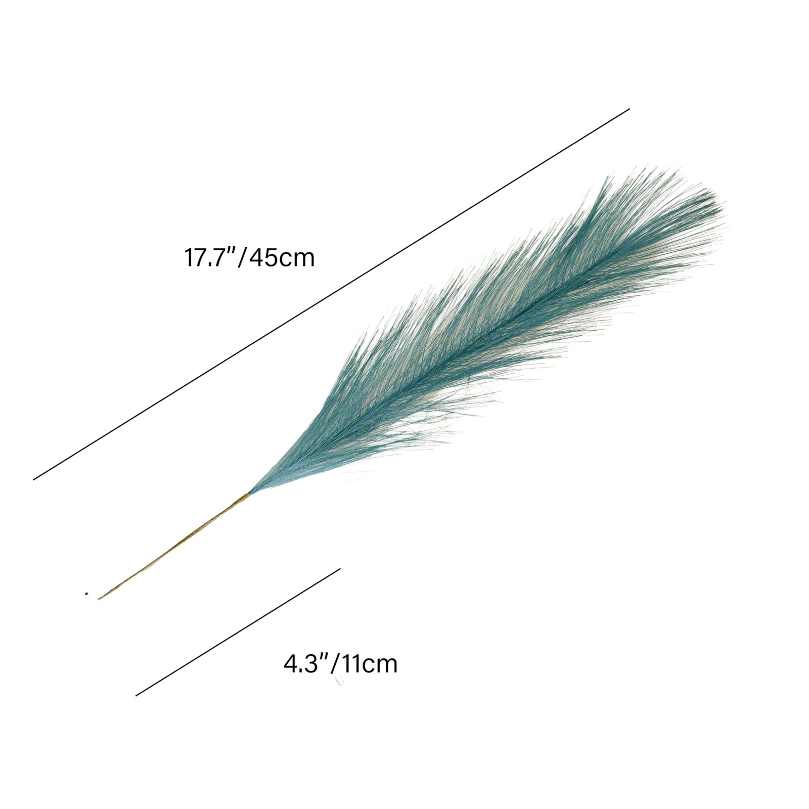 Mandy’s Teal Silk Pampas Grass Bouquet 20 Stems 17.7in Fluffy Artificial Pamp…