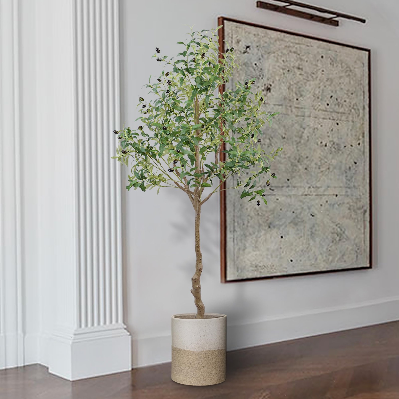 ARTIFICIAL OLIVE TREE 6FT TALL FAUX OLIVE TREES WITH POT 72IN OUTDOOR FAKE POTTE