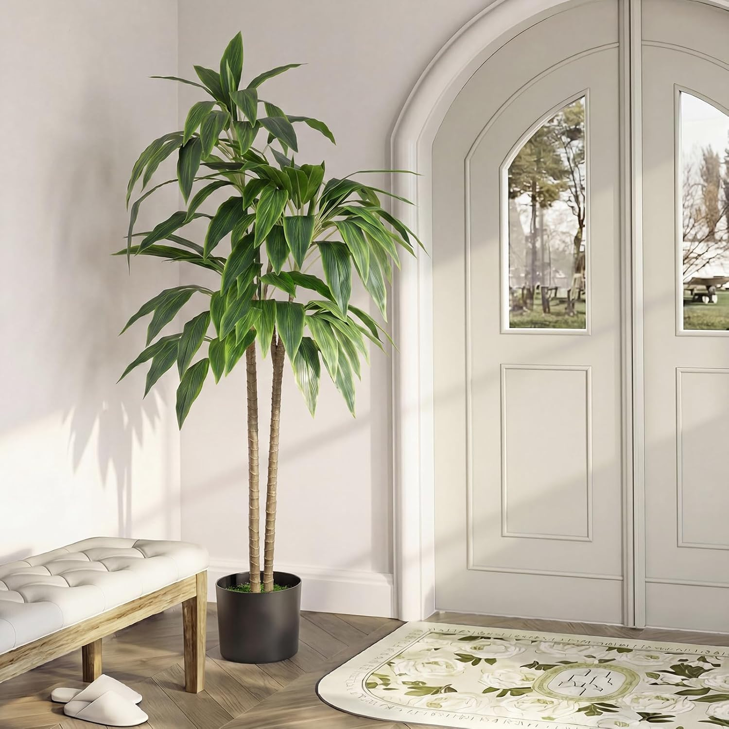 51In Artificial Dracaena Tree, Tall Fake Faux Plants Indoor with Lifelike Leaves
