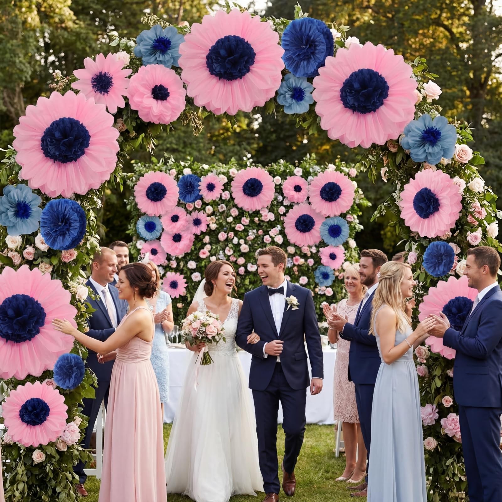 36 Pack Dusty Blue Tissue Paper Flowers Decoration 1024 Inch Pom Poms