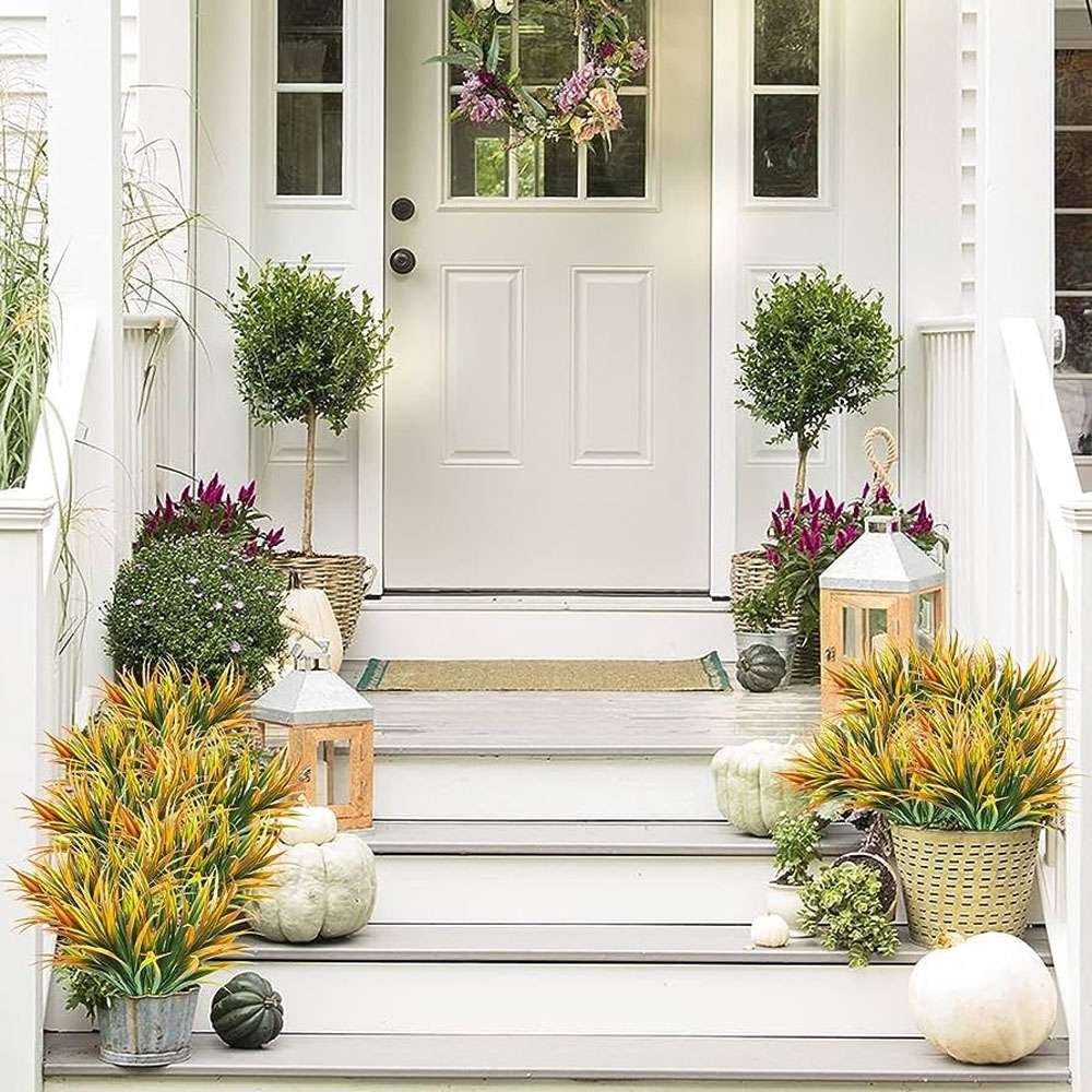 Artificial Grass Plant Fake Tall Grass Decor Outdoor Shrub Greening Landscaping