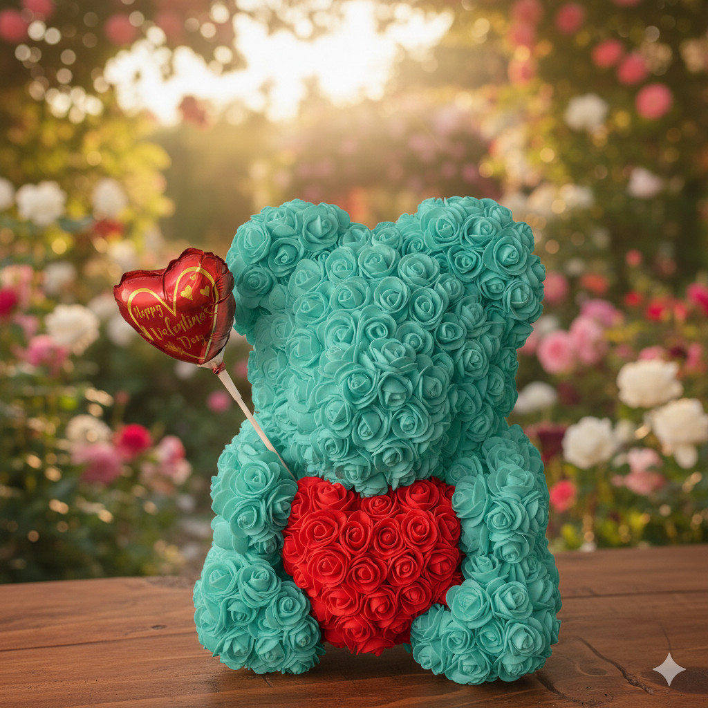 Floral Bear Foam Rose Teddy Romantic Valentine’s Day Gift USA SELLER