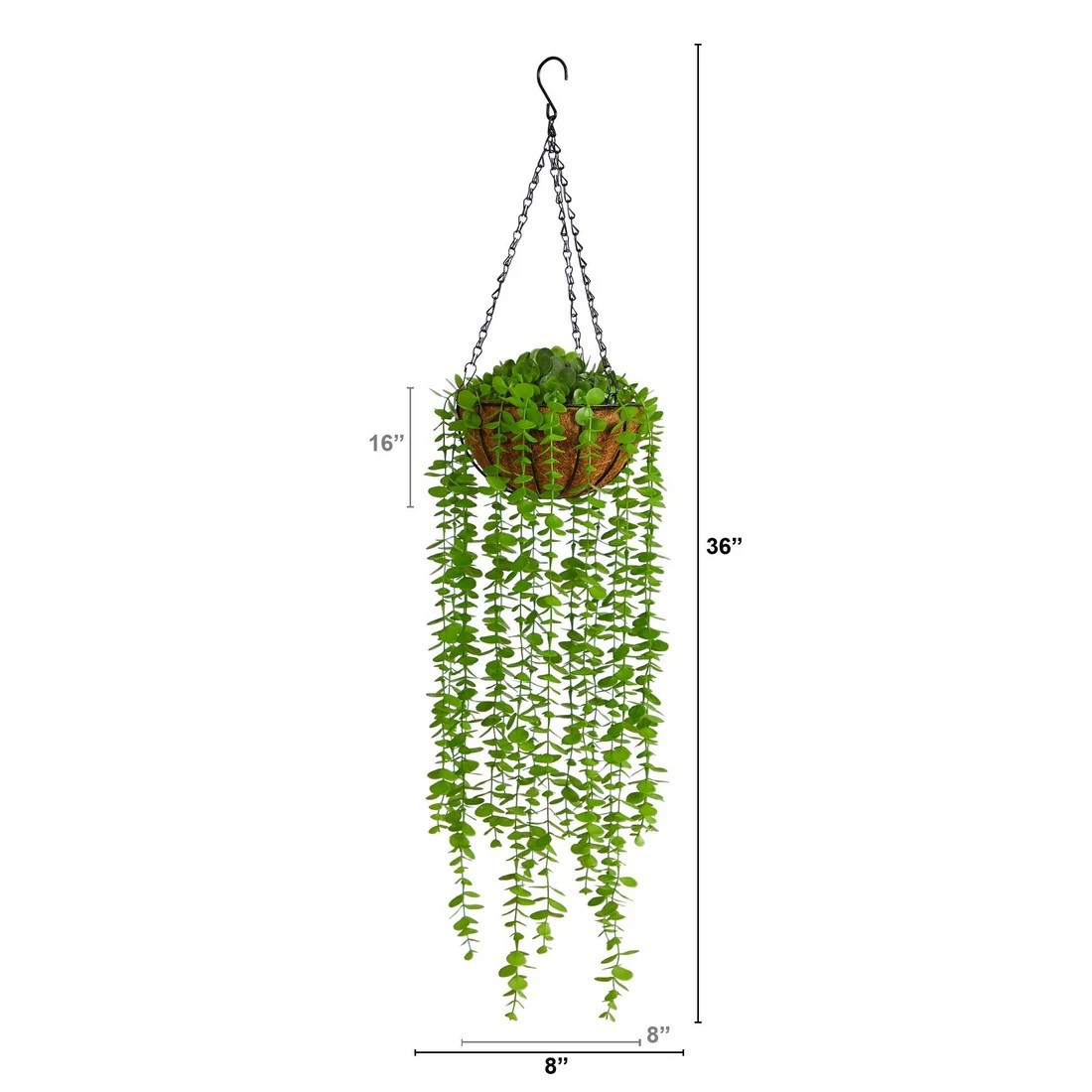 3′ Eucalyptus Artificial Plant in Hanging Basket