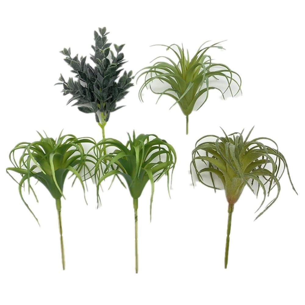 POANTA Assorted Artificial Succulents Air Plants Unpotted Realistic Set 5 PCS