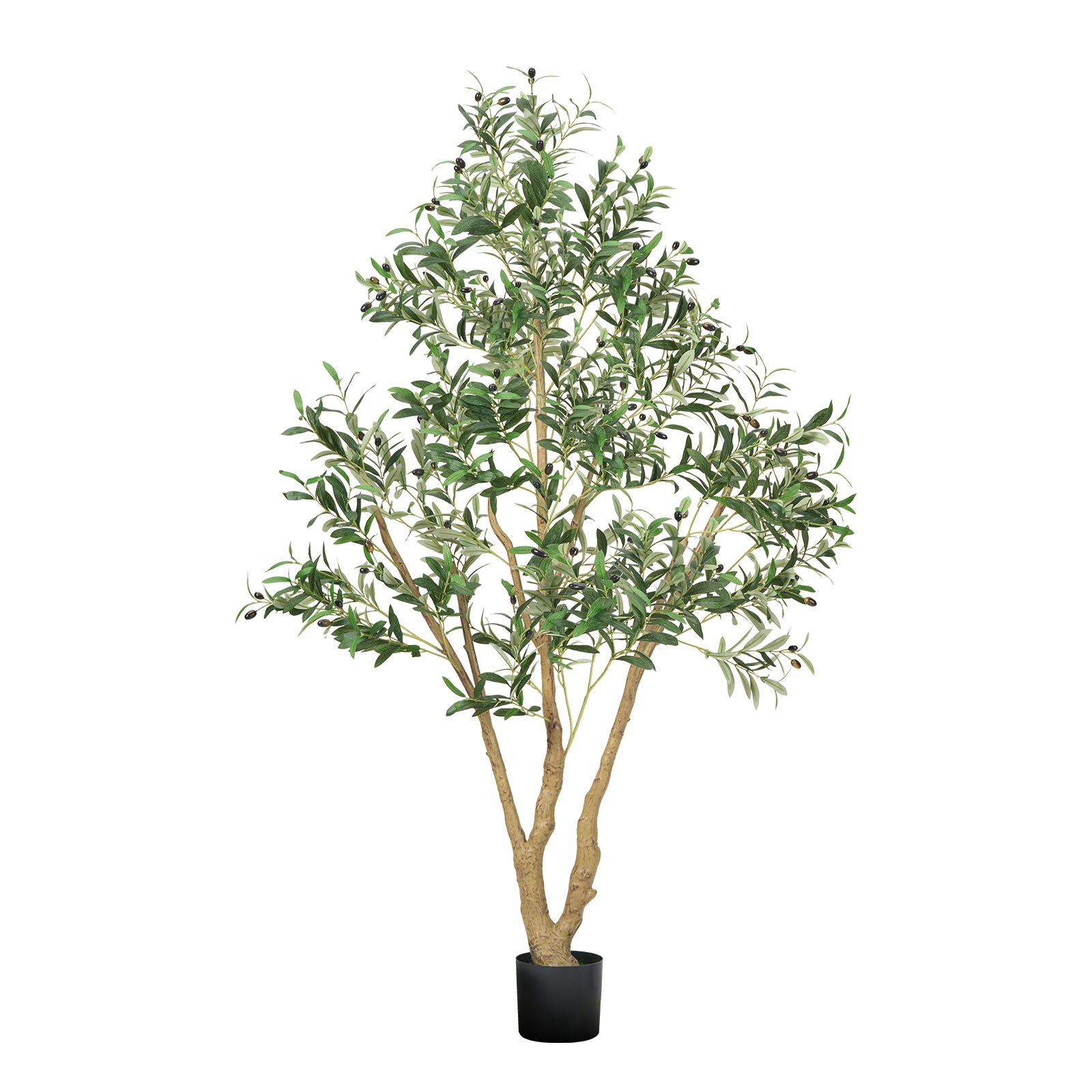VEVOR 6FT Artificial Olive Tree Tall Fake Plant with Black Pot for Home Office