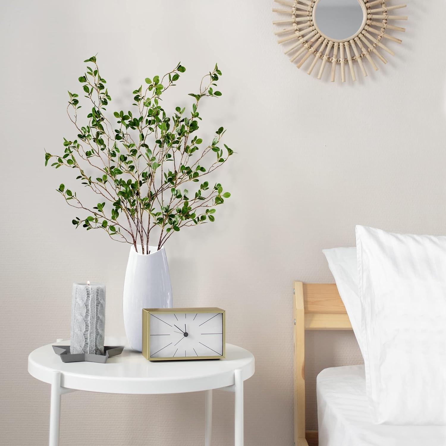 43 Artificial Ficus Branches 3 Piece Faux Greenery Stems for Home Decor