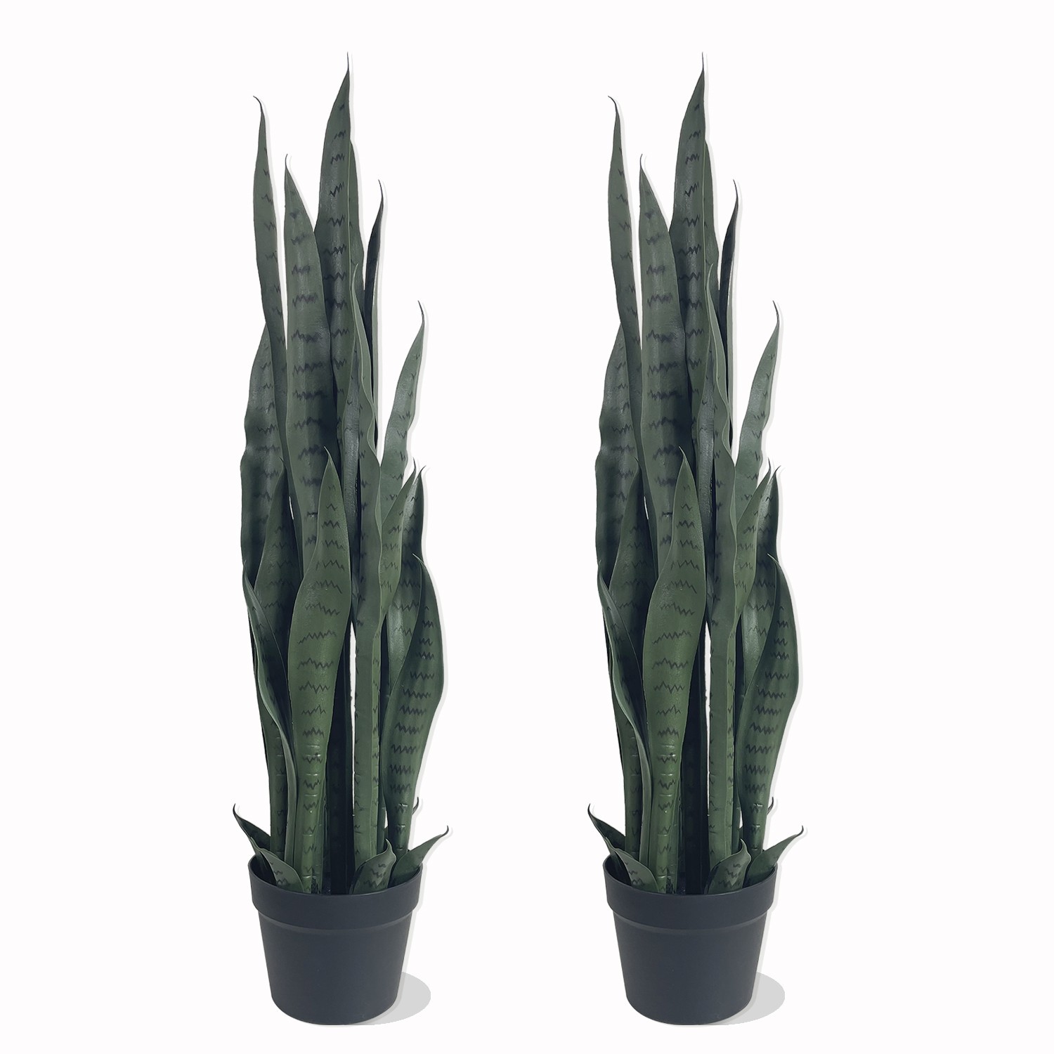 3ft Artificial Snake Plant, 2 Pack Fake Sansevieria, Potted Home Decor