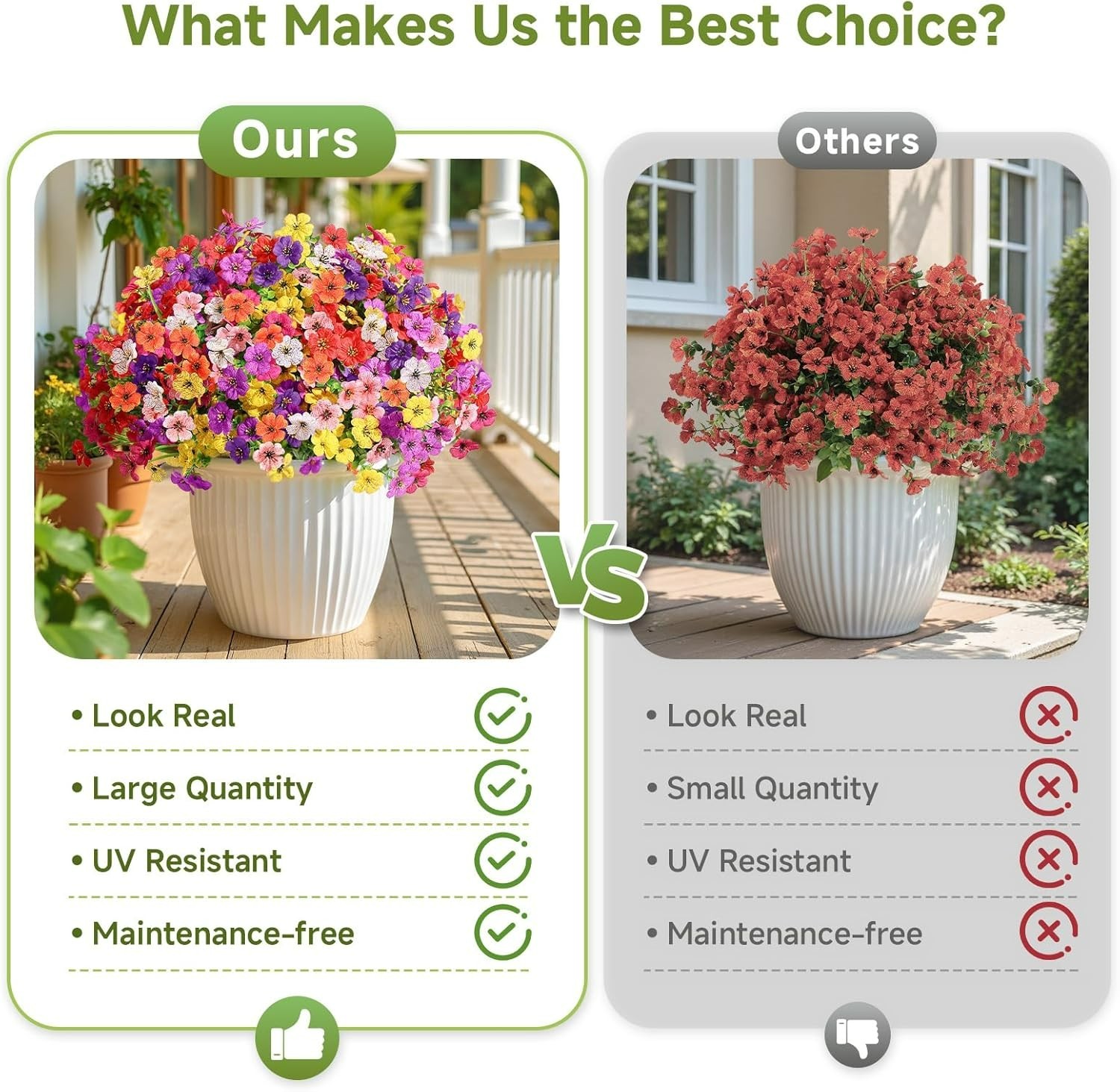 Colorful UV Resistant Daisy Plants – 24 Bundles for Indoor and Outdoor Decor