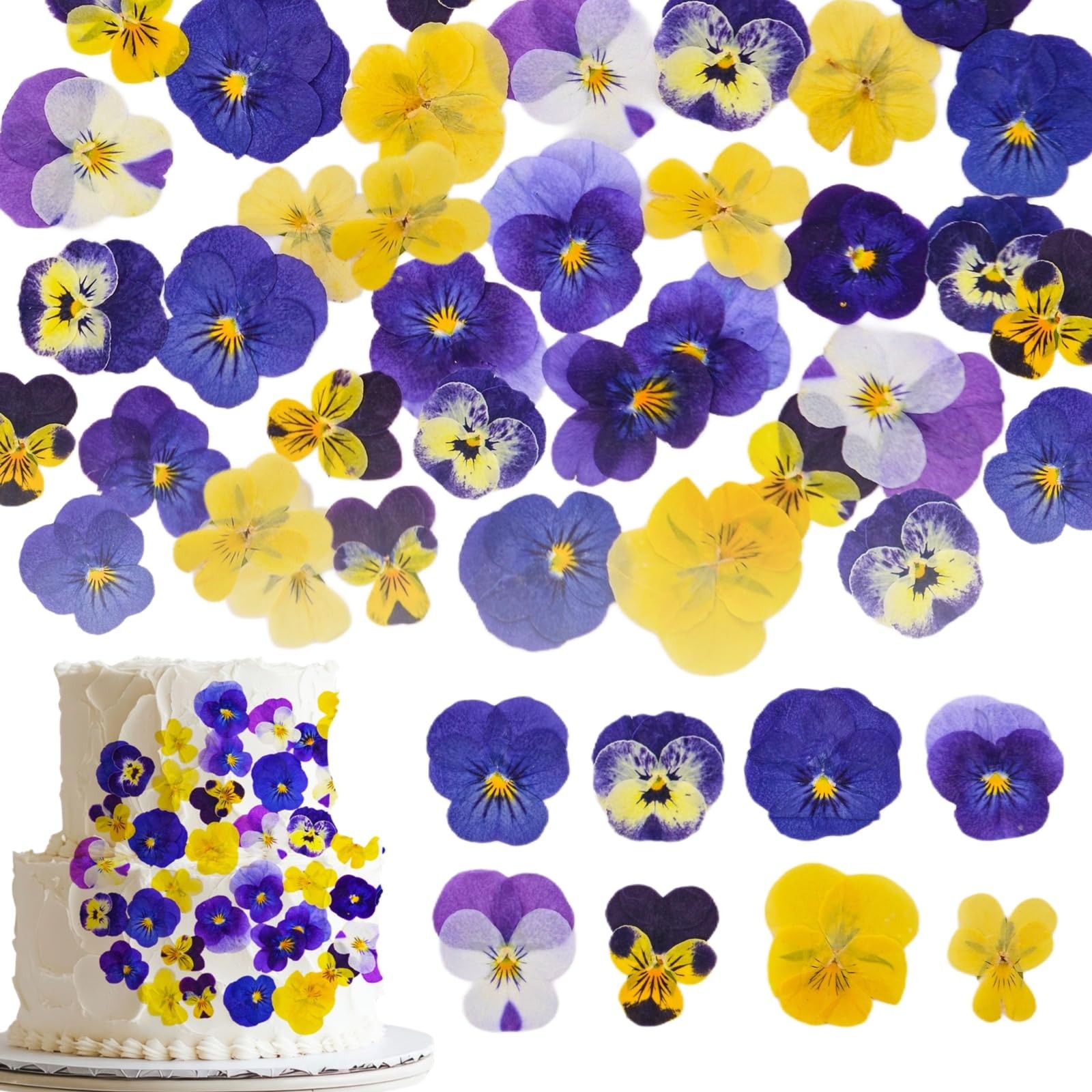 Pressed Edible Flowers, 40 Pcs 8 Kinds, Resin Jewelry Making, Purple