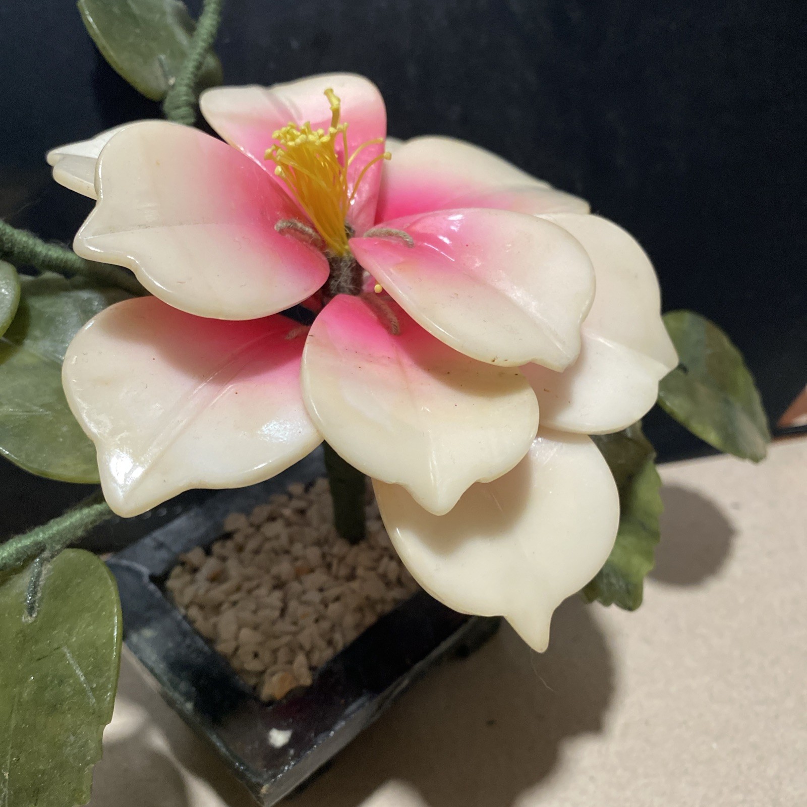 Natural Stone Flower Arrangement, Jade quartz Lotus/Peony
