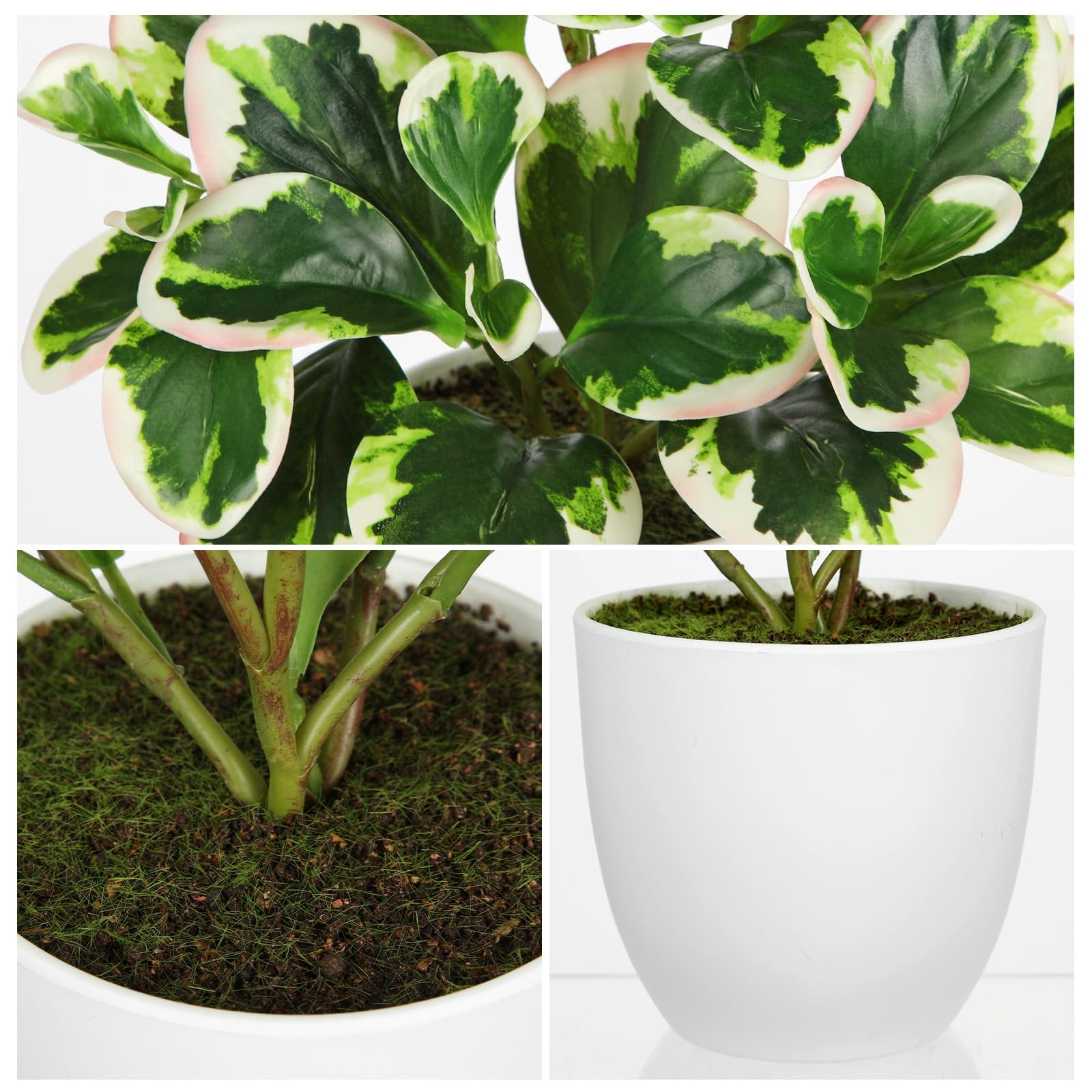 Fake Plants in White Pot, Artificial Potted Plant for Home Farmhouse Table De…