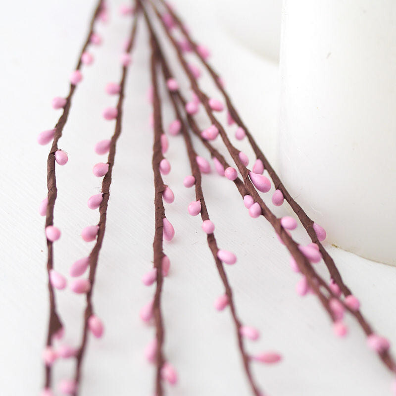 Package of 6 Pink 23-1/2″ Pip Berry Floral Sprays