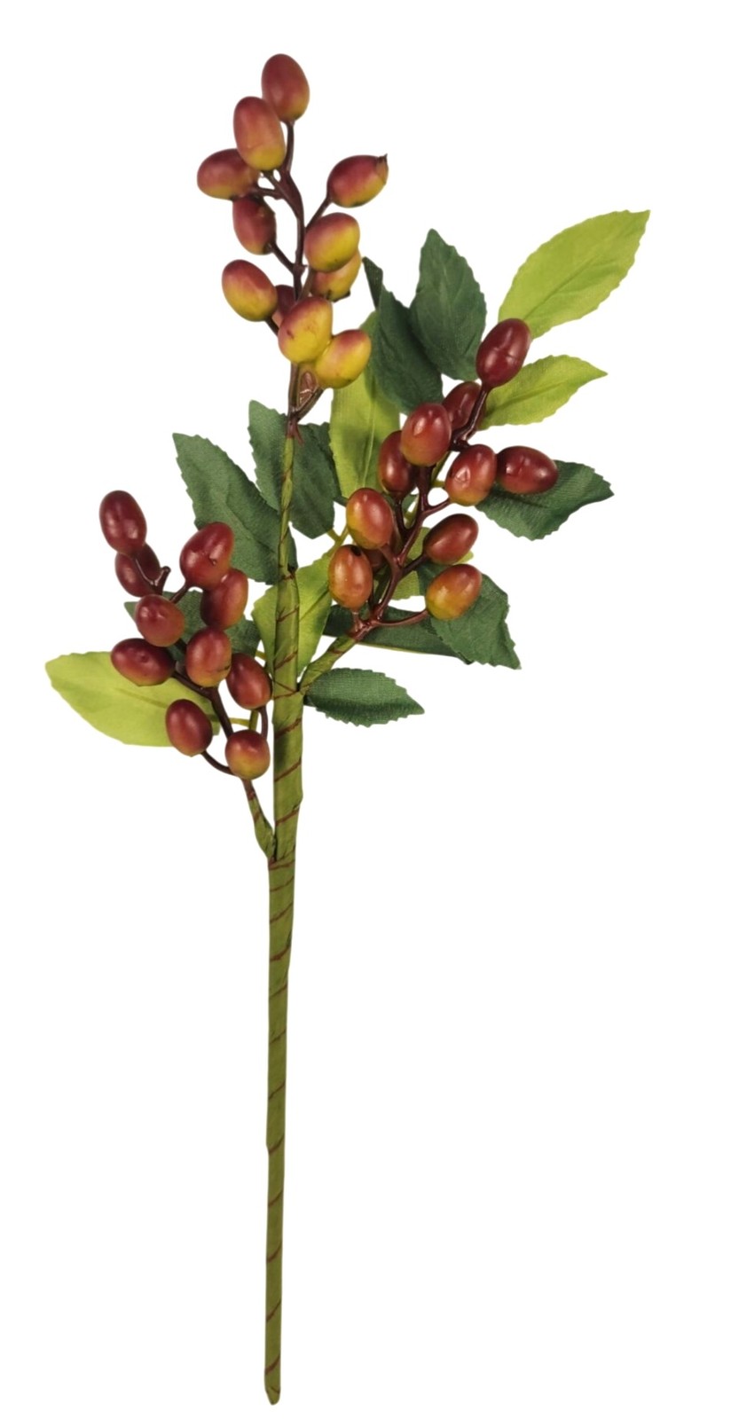 Burgundy Berry Stem 13.5 Inch Artificial Berry Branch Farmhouse Lodge Cabin Deco