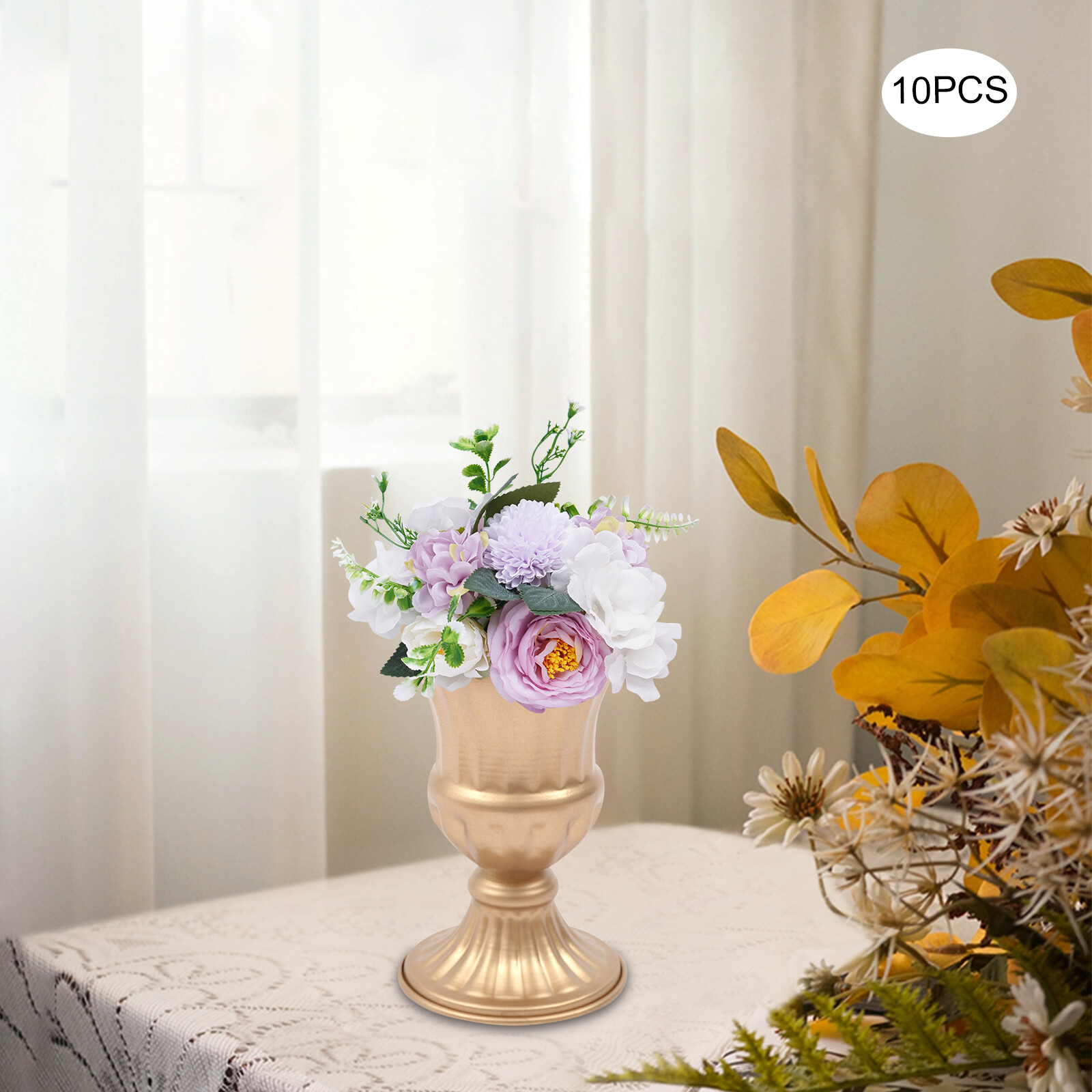 10-pack Artificial Flower Bouquets Wedding Flower Balls for Centerpieces Decor