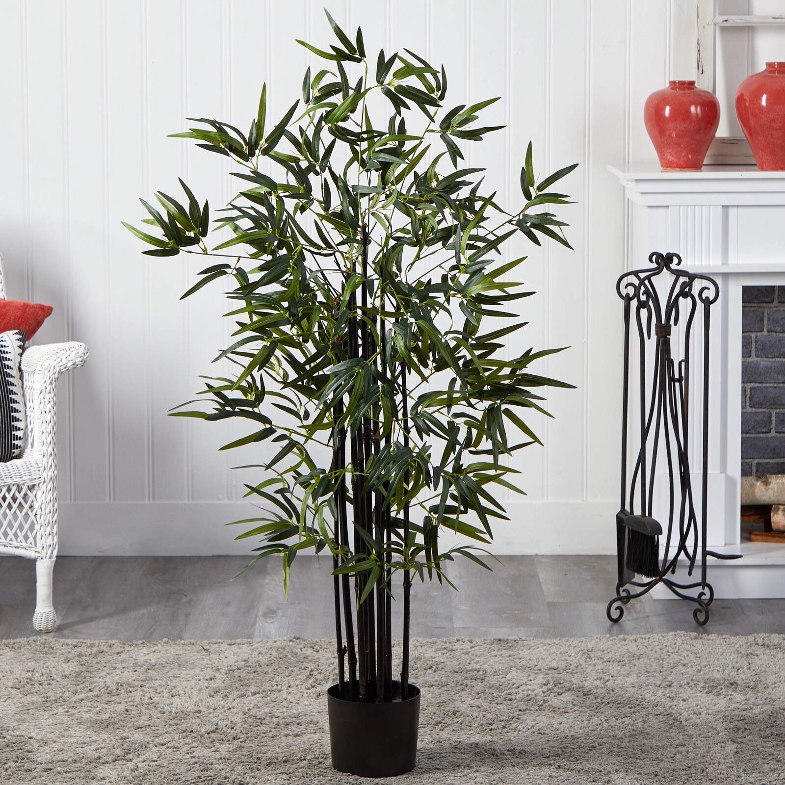 4’ Artificial Black Bamboo Tree w/588 Lvs UV (Indoor/Outdoor). Retail $114