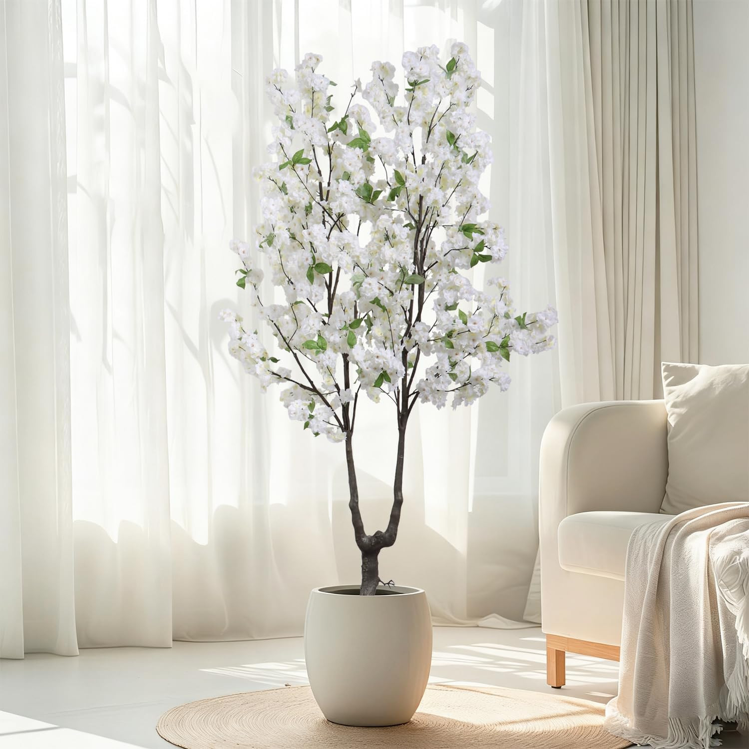 6Ft Faux Cherry Blossom Tree – Realistic Pink Flower Decor for Home & Events