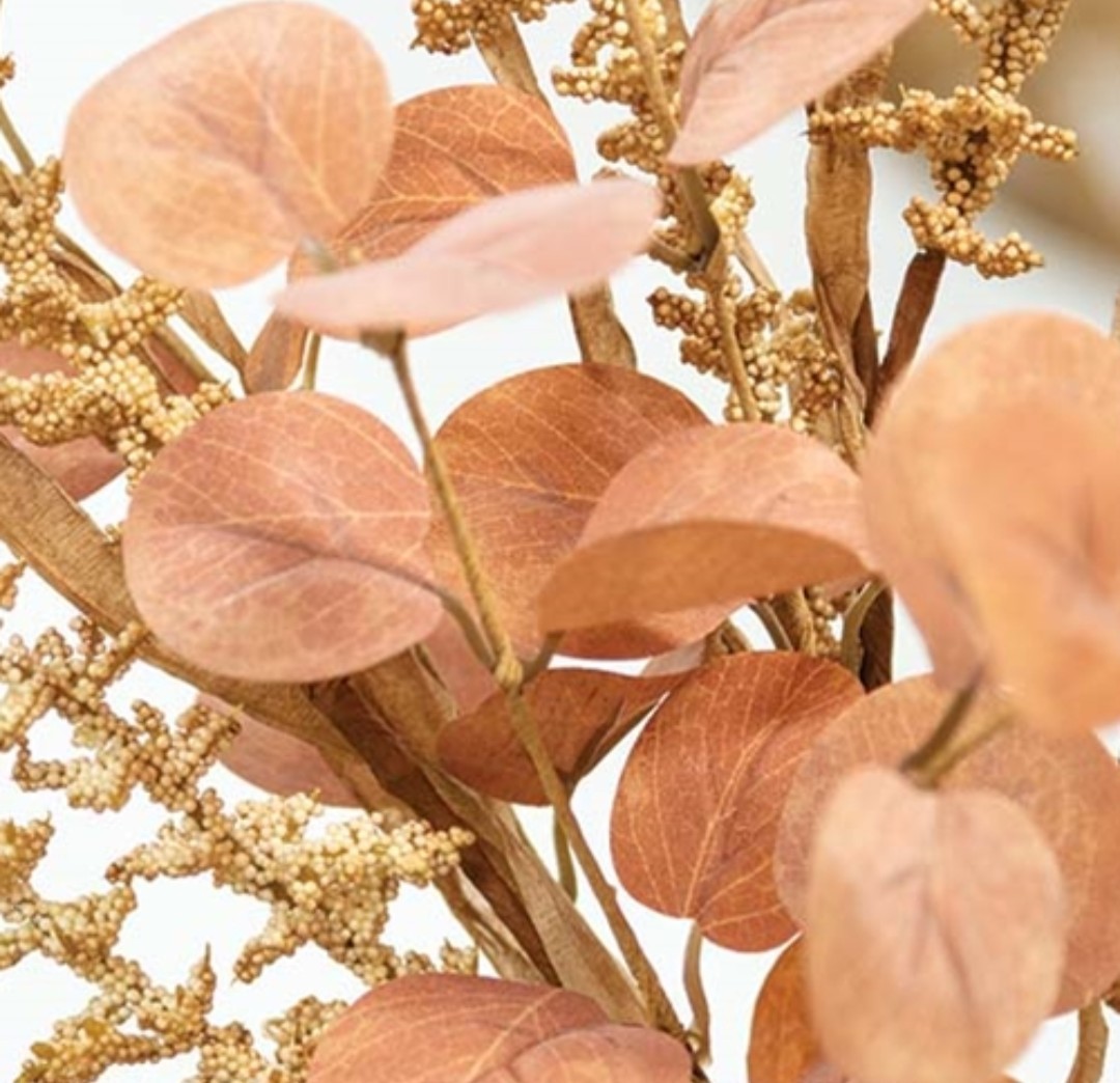 22″ Woodbury Grass & Penny Leaf Eucalyptus Floral Pick