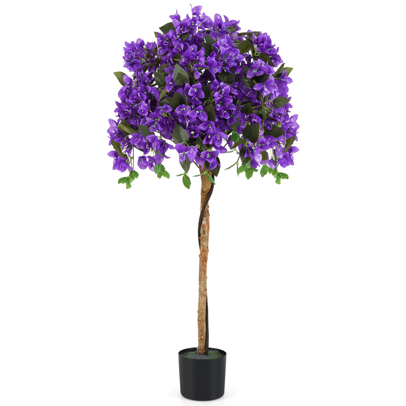 53″ Artificial Azalea Tree Faux Floral Plant w/ Red Azalea Flowers Nursery Pot