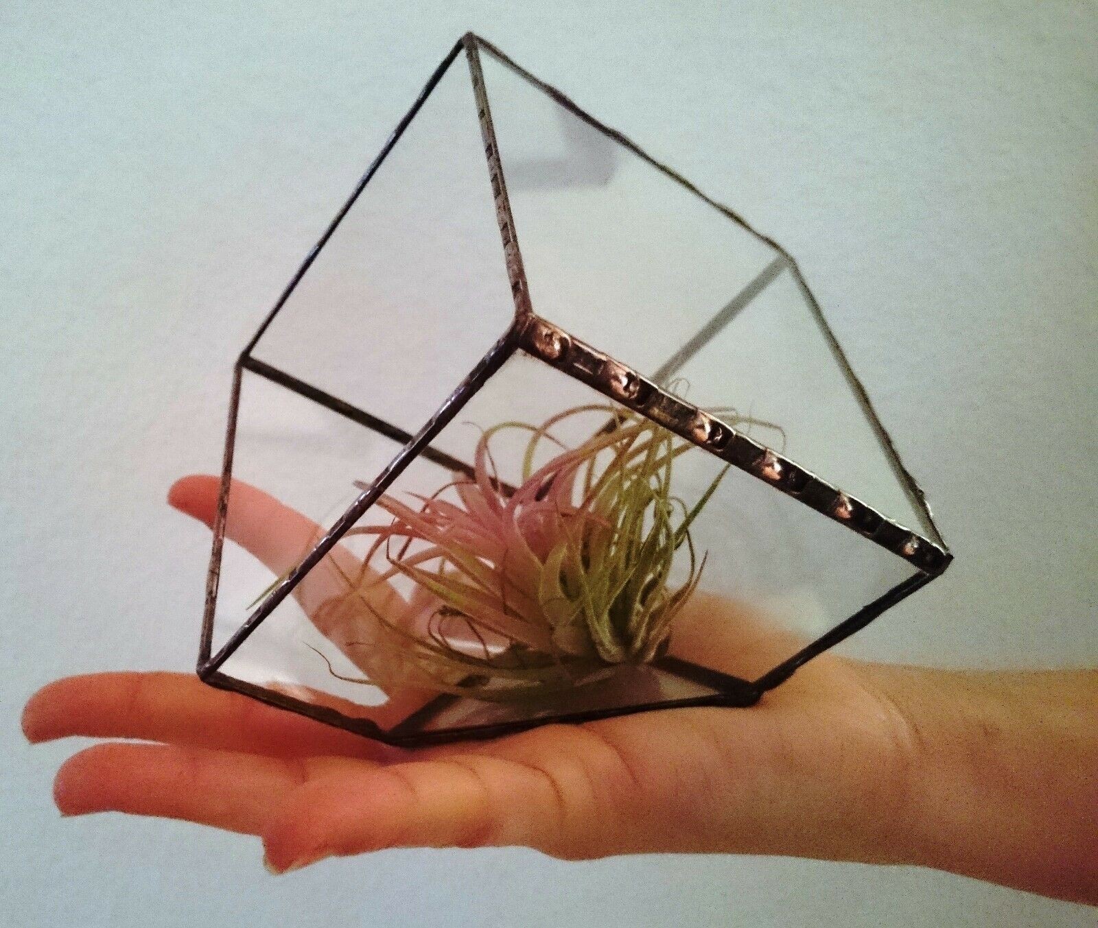Stained Glass Terrarium Cube Geometric Transparent 2 mm Planter For Indoor
