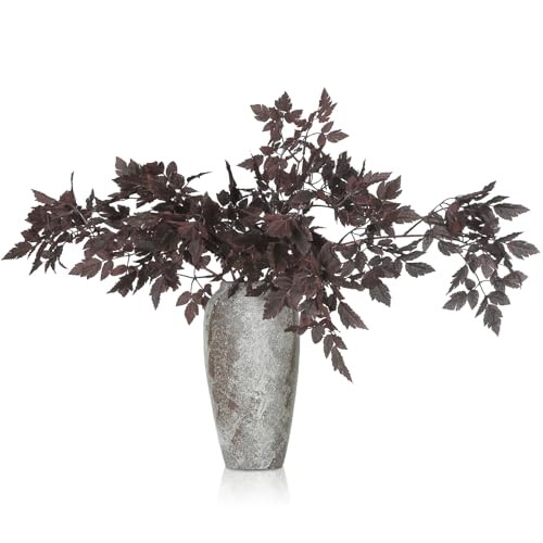 Pack of 3 Faux Plum Artificial Cimicifuga Plant Leaf Sprays 32 Inches