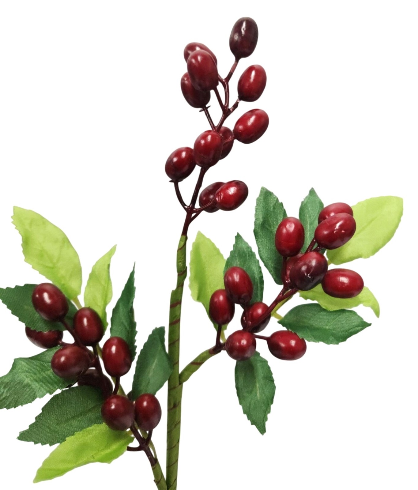 Rustic Red Berry Stem 13.5 Inch Artificial Cranberry Branch Farmhouse Lodge Cabi
