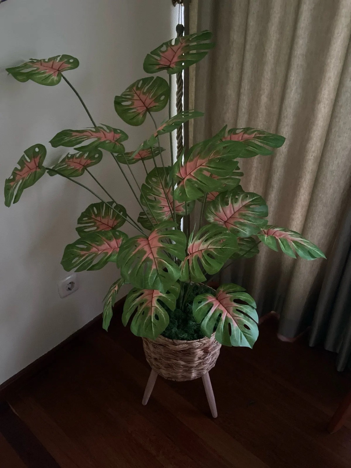 52-104cm Artificial Monstera Plant Fake Palm Tree for Home Garden Decor