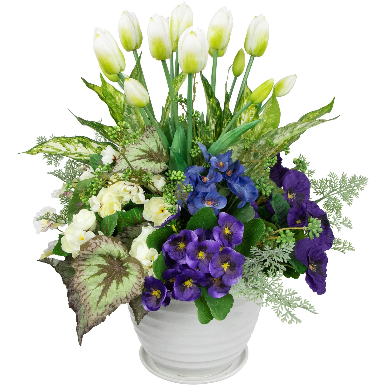Northlight Real Touch™ White Green Tulip Floral Bundles Set of 6 – 18″