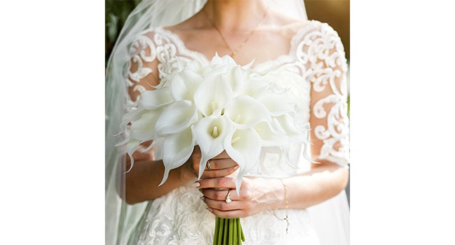 12Pcs White Calla Lily Artificial Flowers for Wedding Bouquet | Faux Real Touch