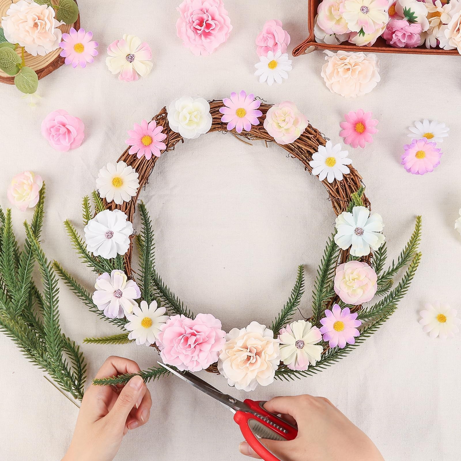Small Fake Daisy Flower Heads Bulk Silk Crafts For DIY Wedding Decor 310 PCS