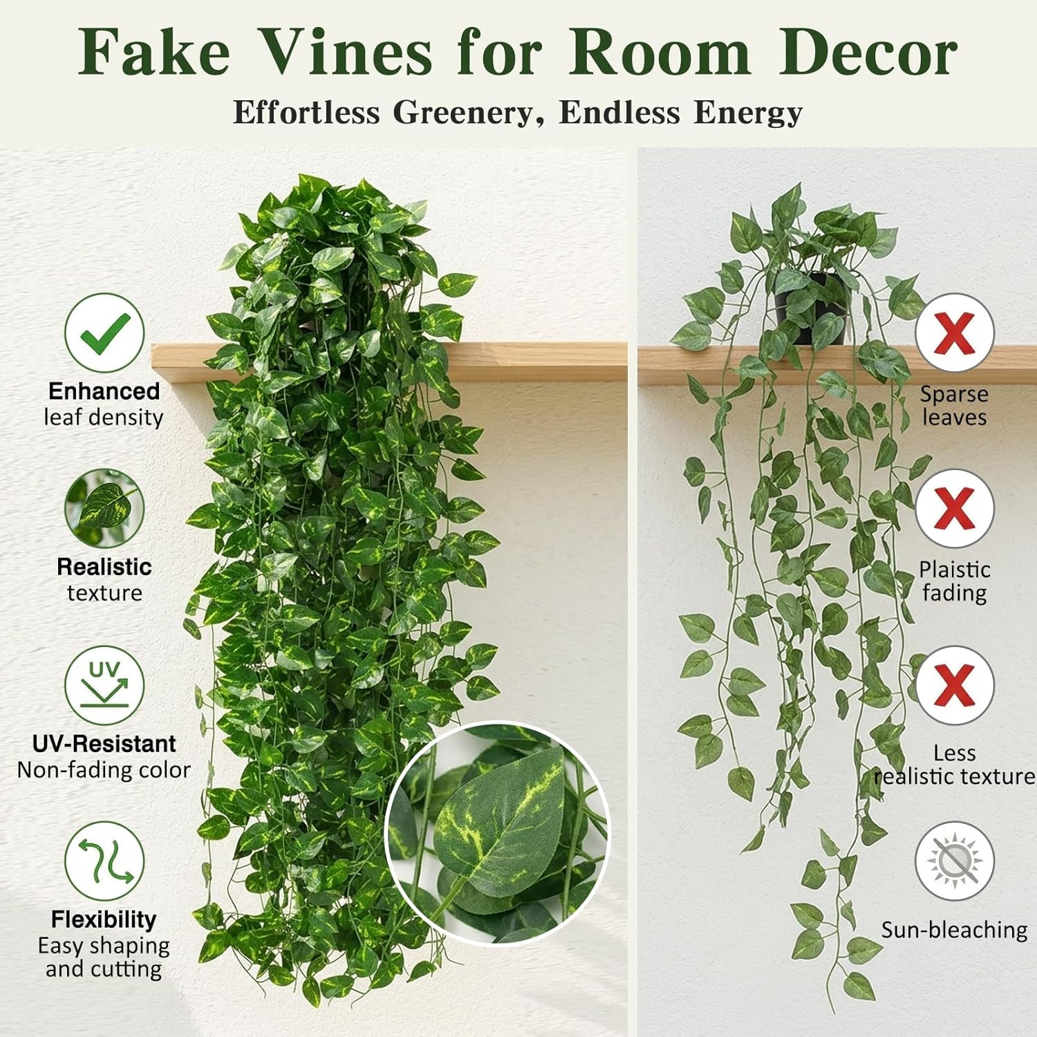 Fake Vines for Room Decor 24 Pack 168Ft Artificial Ivy Greenery Garland for Bedr