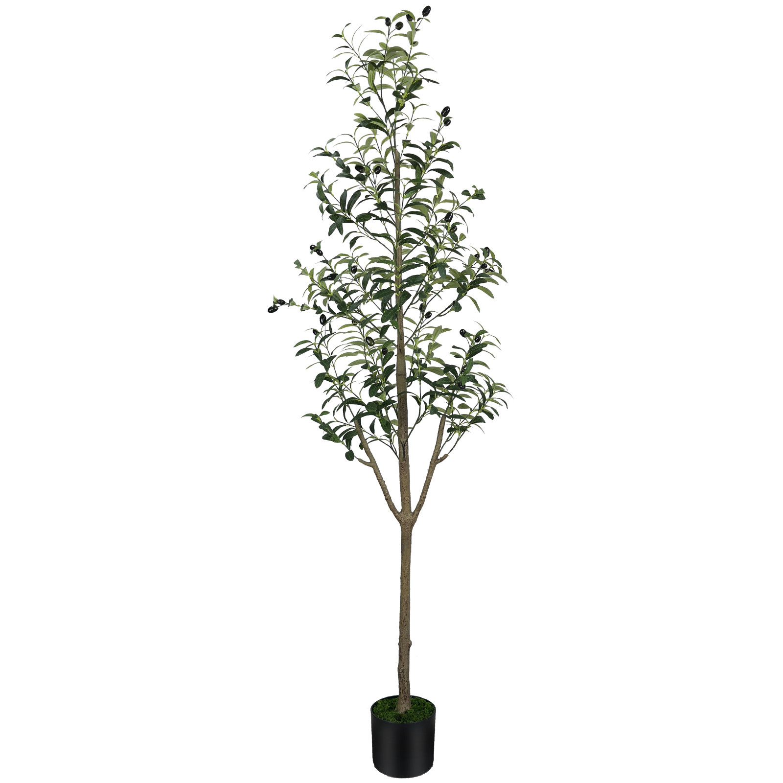 6FT Single Stem Fake Olive Tree, Potted Artificial Floor Decor Plant
