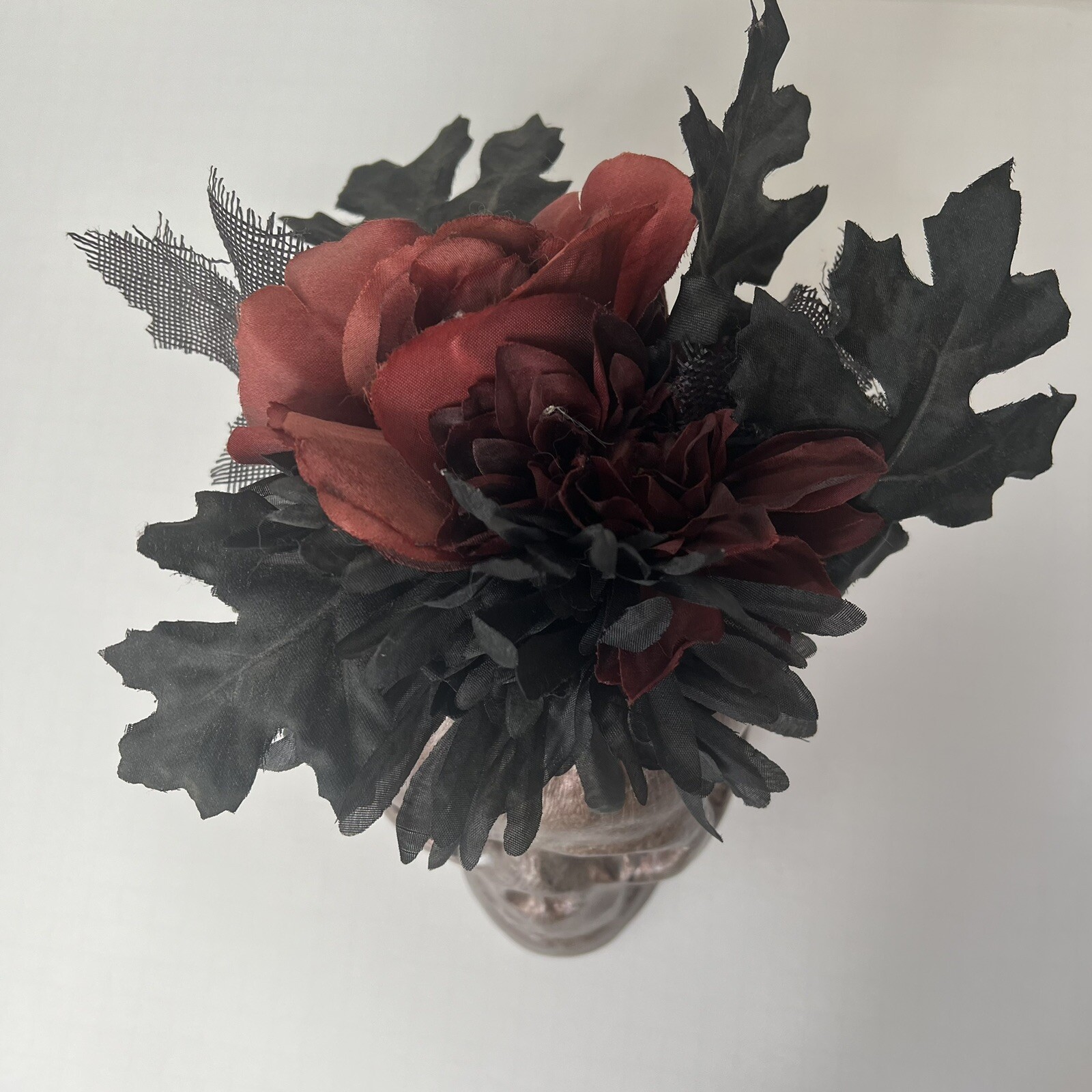 Skull Wicked Garden Halloween Decorations Goth Decor Party Flower Arrangement