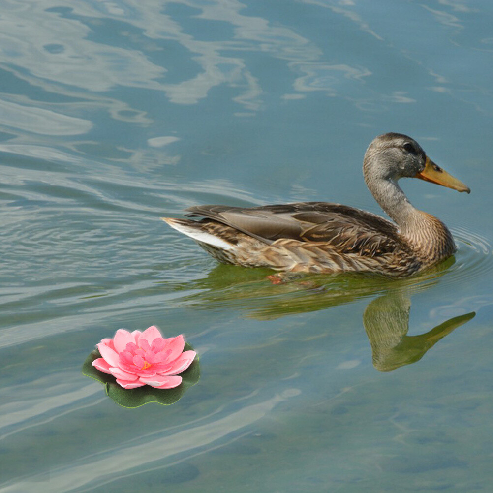 5PCS Artificial Floating Water Lily EVA Lotus Flower Pond Decor 10cm