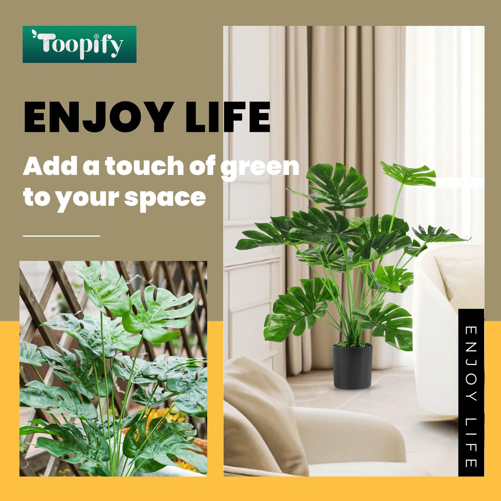 28 Inch Artificial Palm Tree Plant Pot for Indoor Outdoor Office Decor