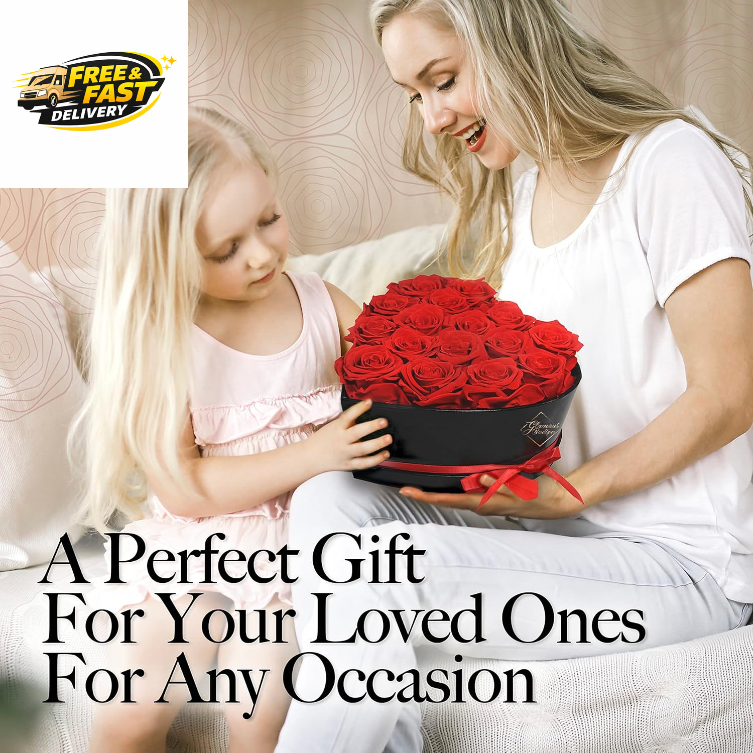 16 Flower Forever Heart Shape Box, for Mom, Eternal Preserved Roses Gift for Her