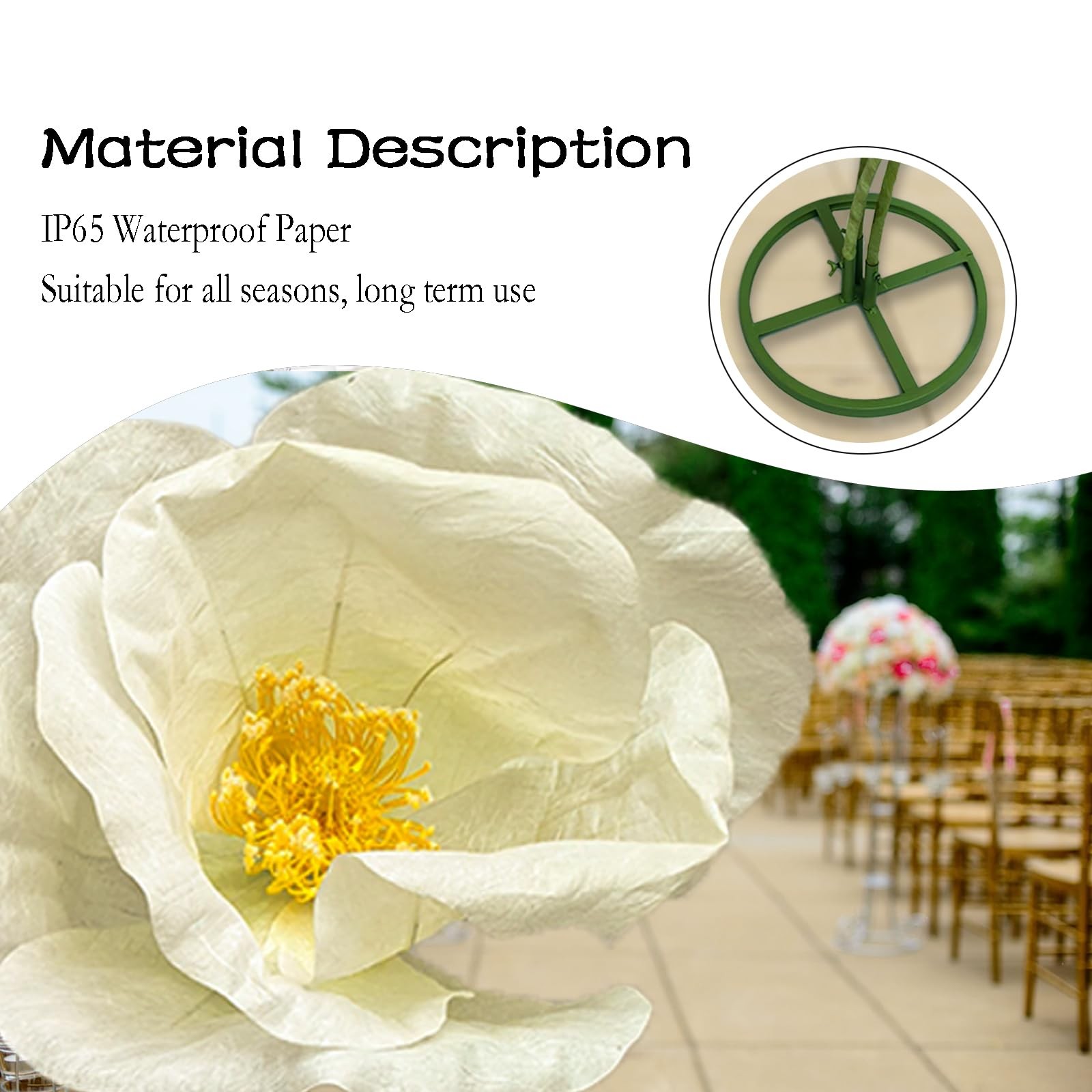 3PCS Giant Artificial Flower 3D Decorative Flowers Waterproof Indoor Outdoor …
