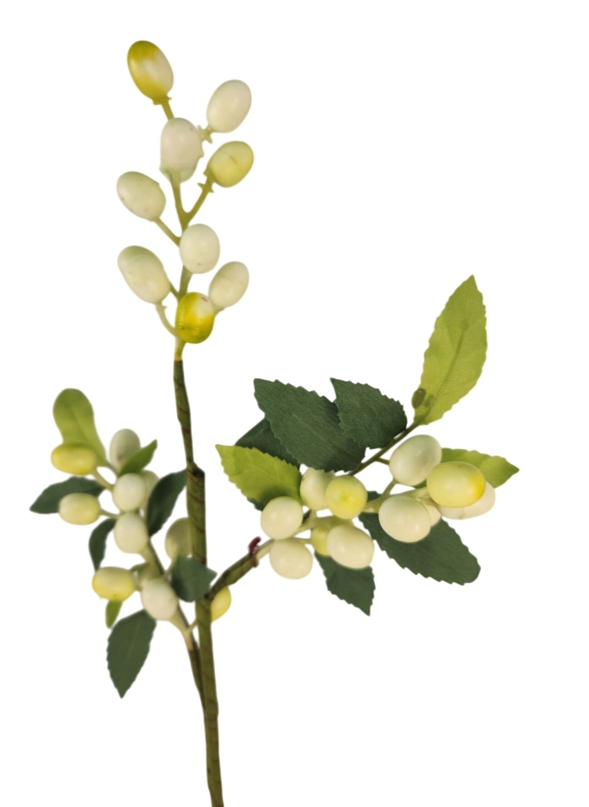 White Berry Stem 13.5 Inch Artificial Berry Branch Farmhouse Lodge Cabin Decor